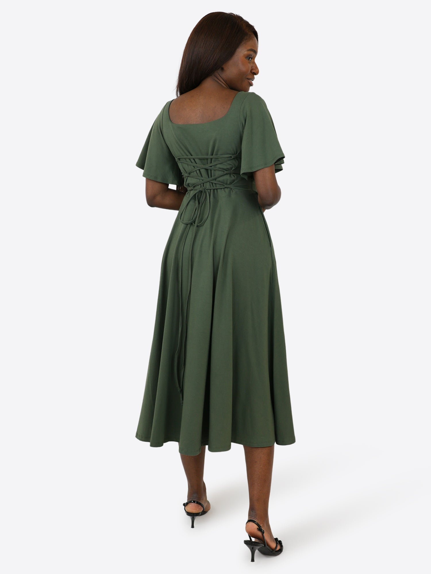 Midi Skort Kleid Mara - Olive