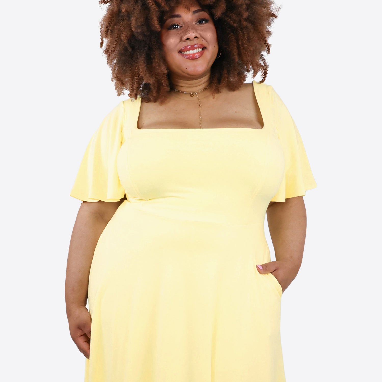 Midi Skort Kleid Mara - Pastellgelb