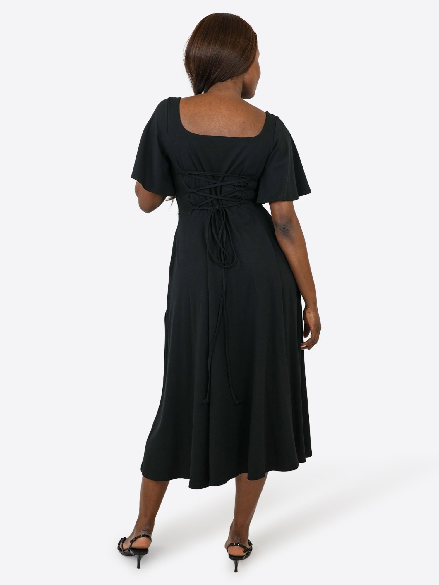 Midi Skort Kleid Mara - Schwarz