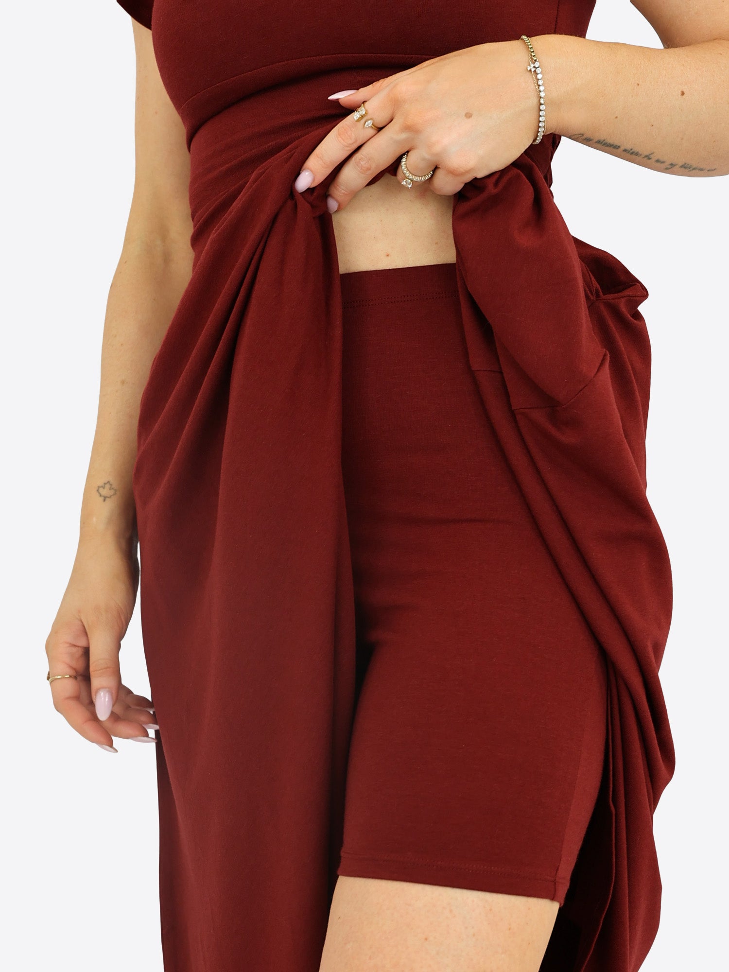 Midi Skort Kleid Linh - Bordeaux