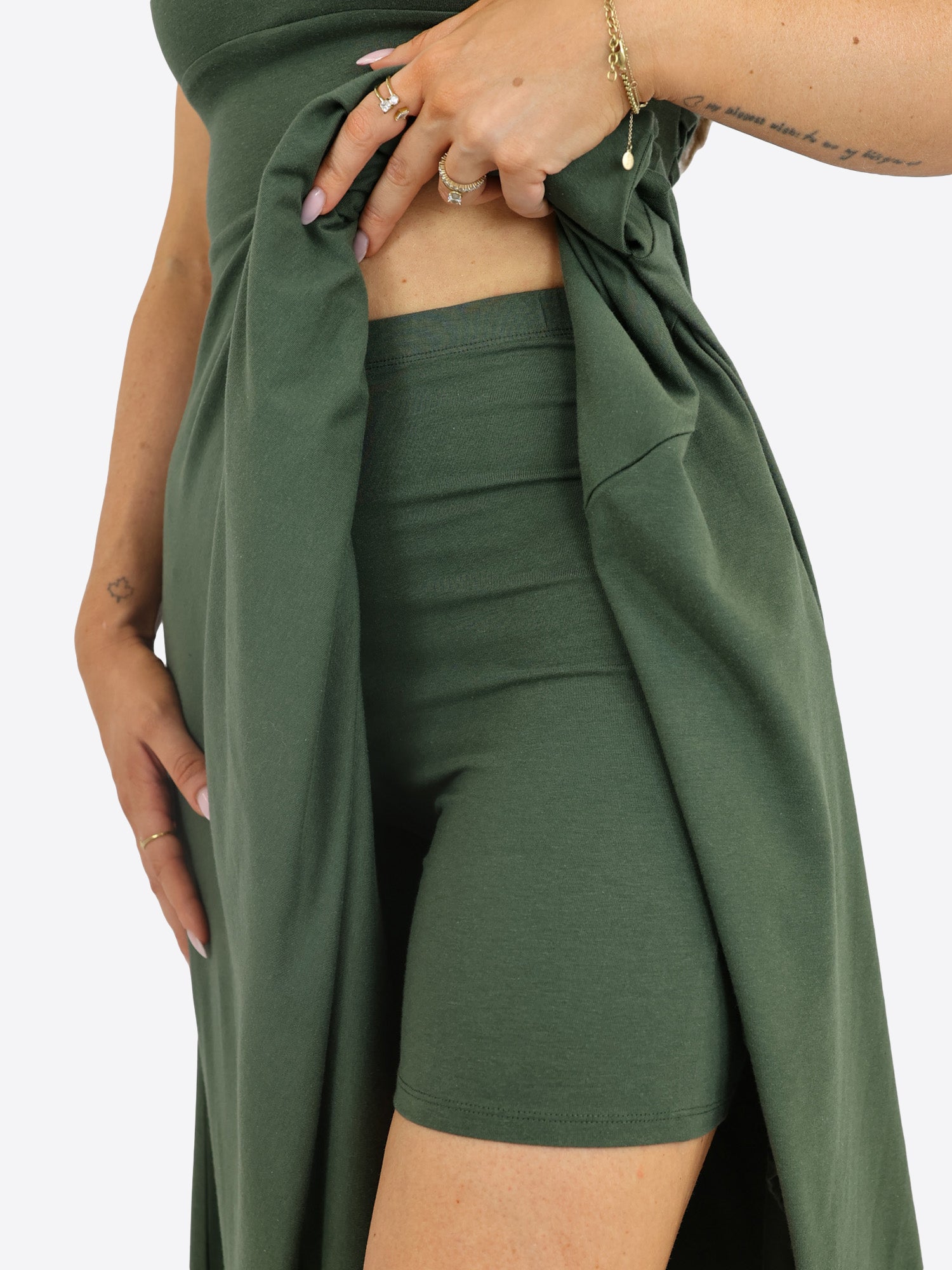 Midi Skort Kleid Linh - Olive