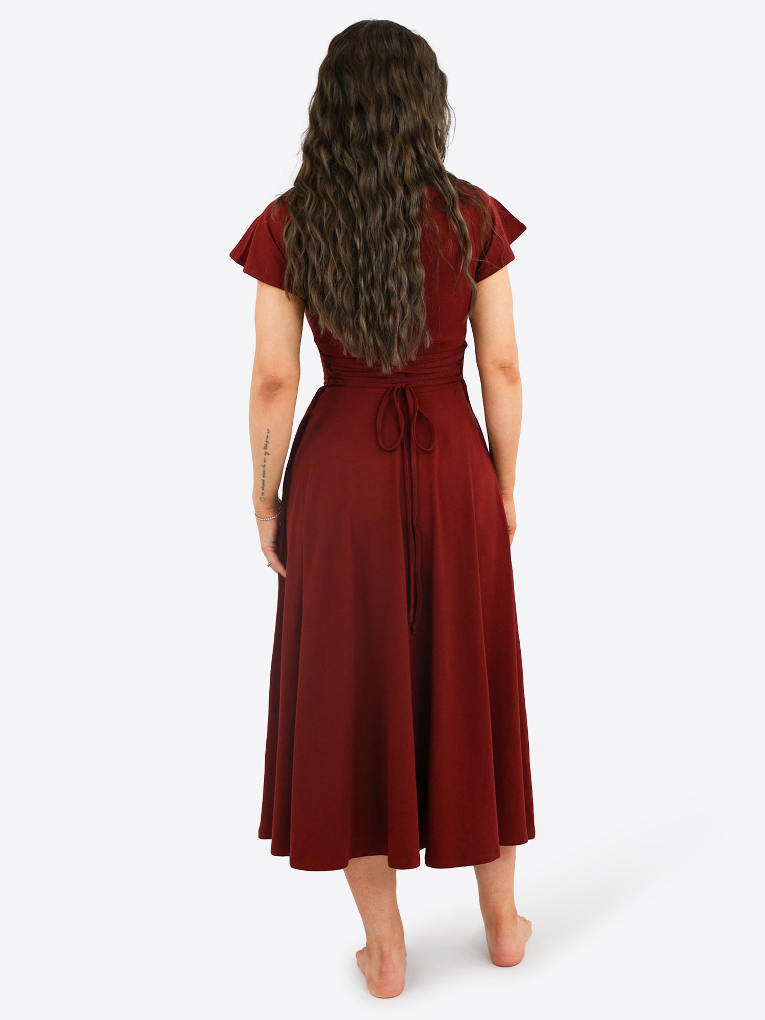 Midi Skort Kleid Linh - Bordeaux