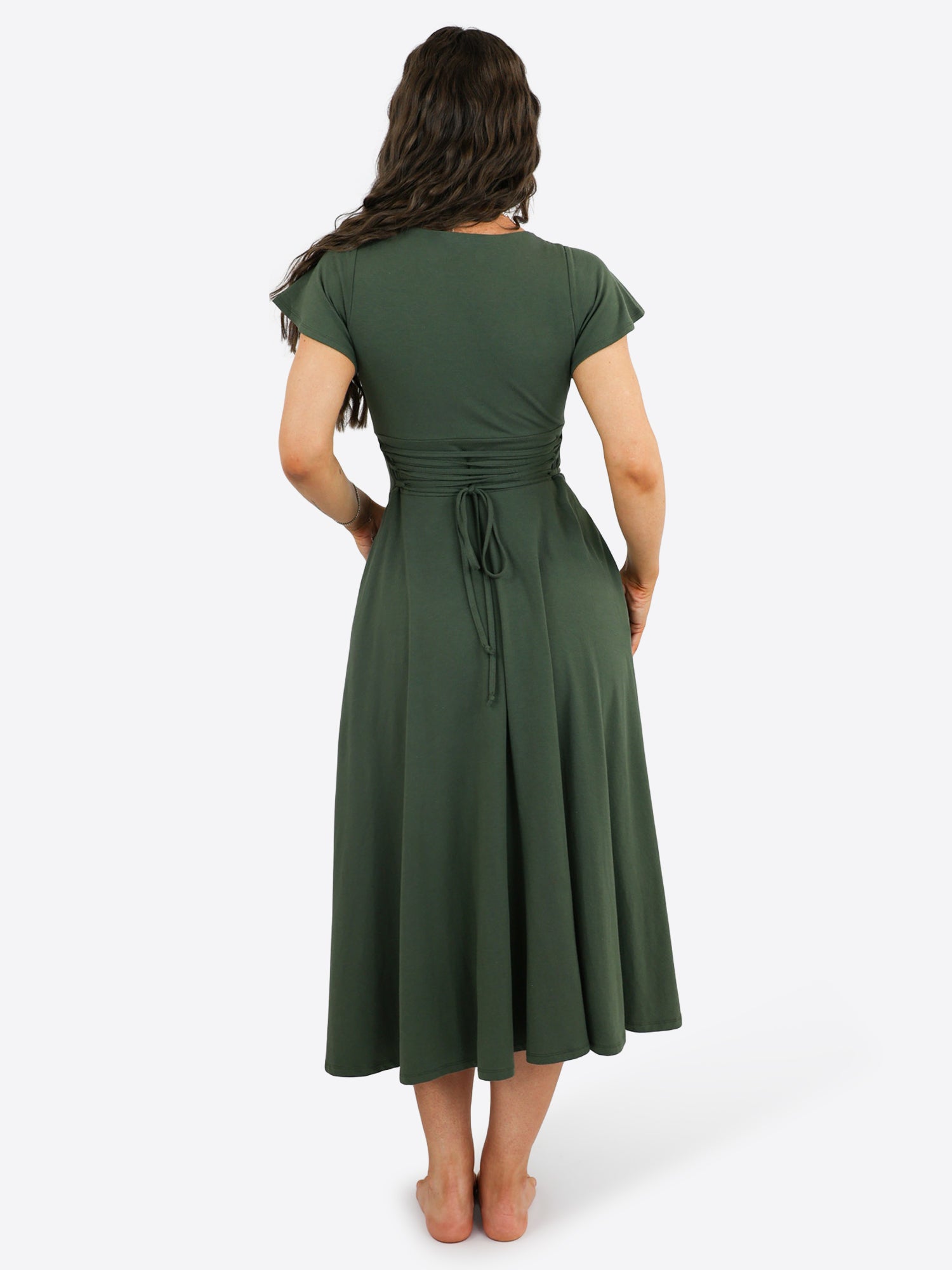 Midi Skort Kleid Linh - Olive