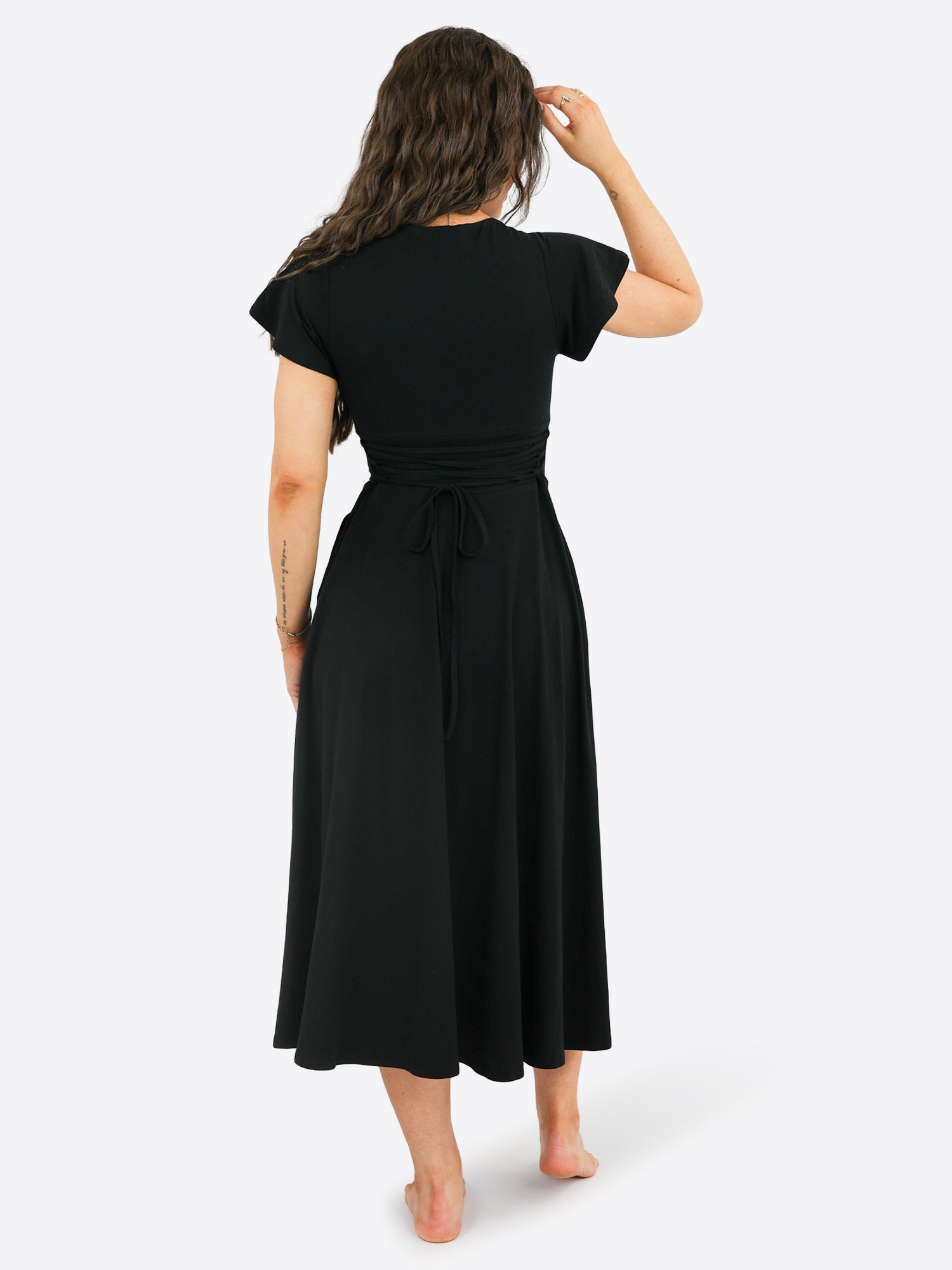 Midi Skort Kleid Linh - Schwarz