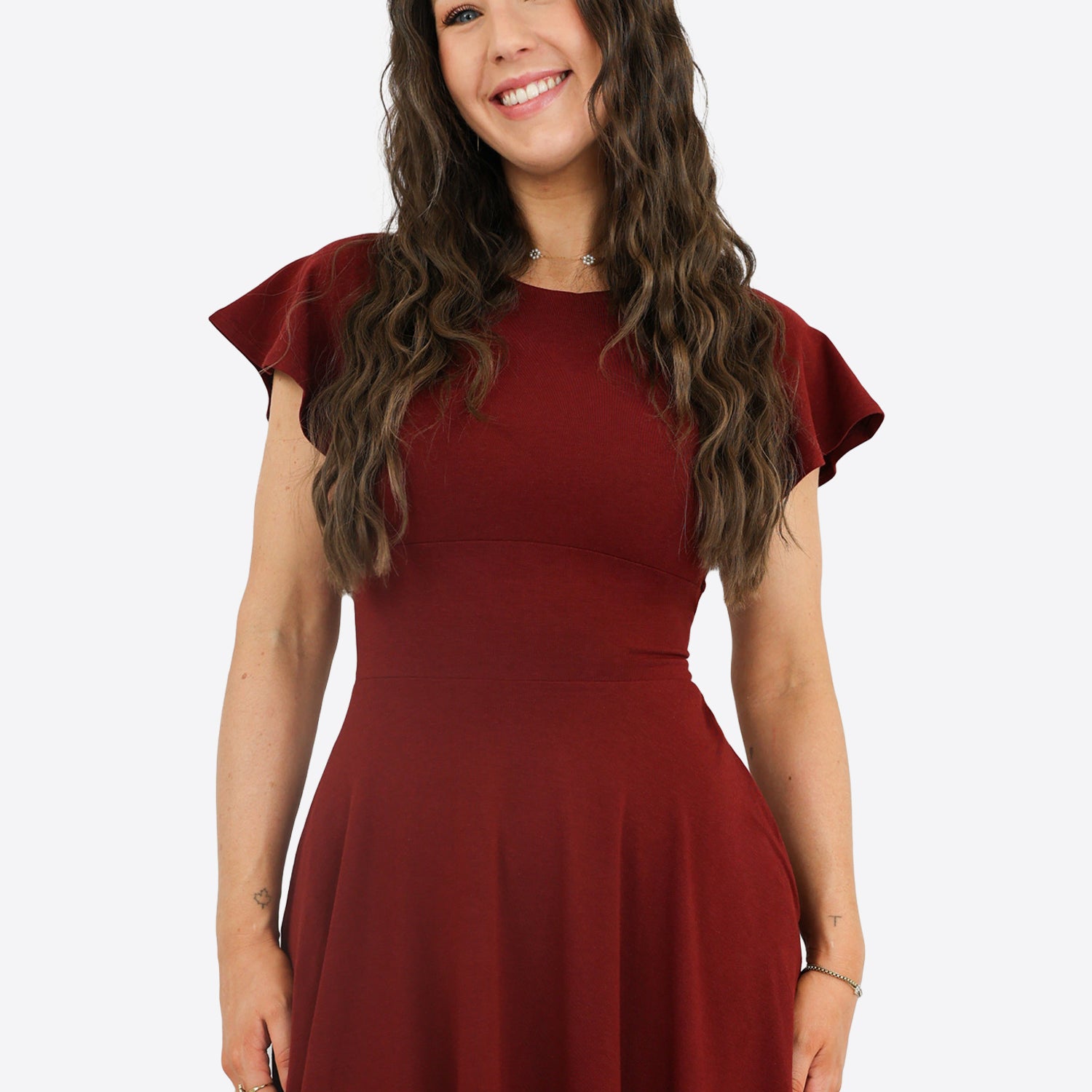 Midi Skort Kleid Linh - Bordeaux