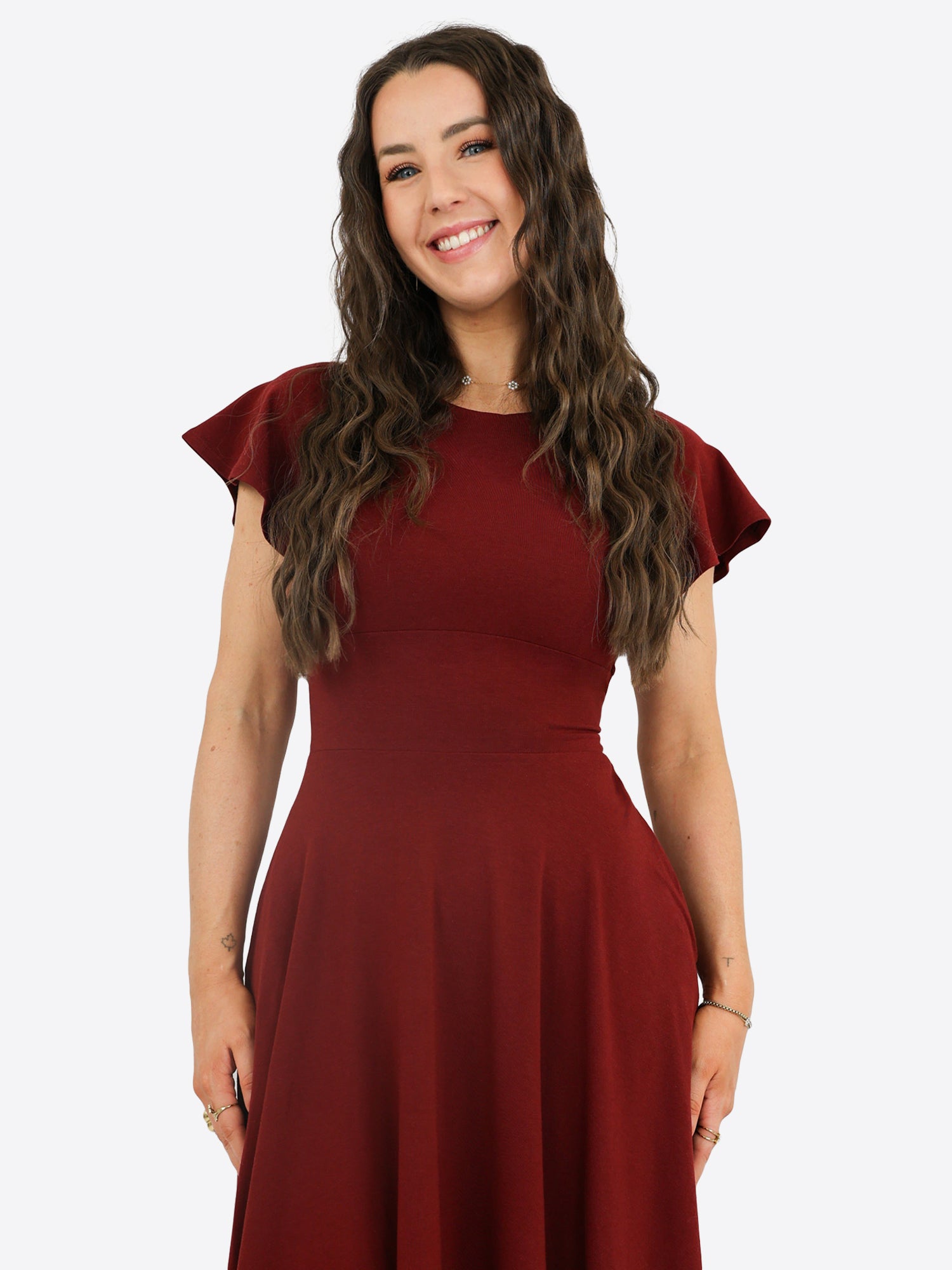 Midi Skort Kleid Linh - Bordeaux