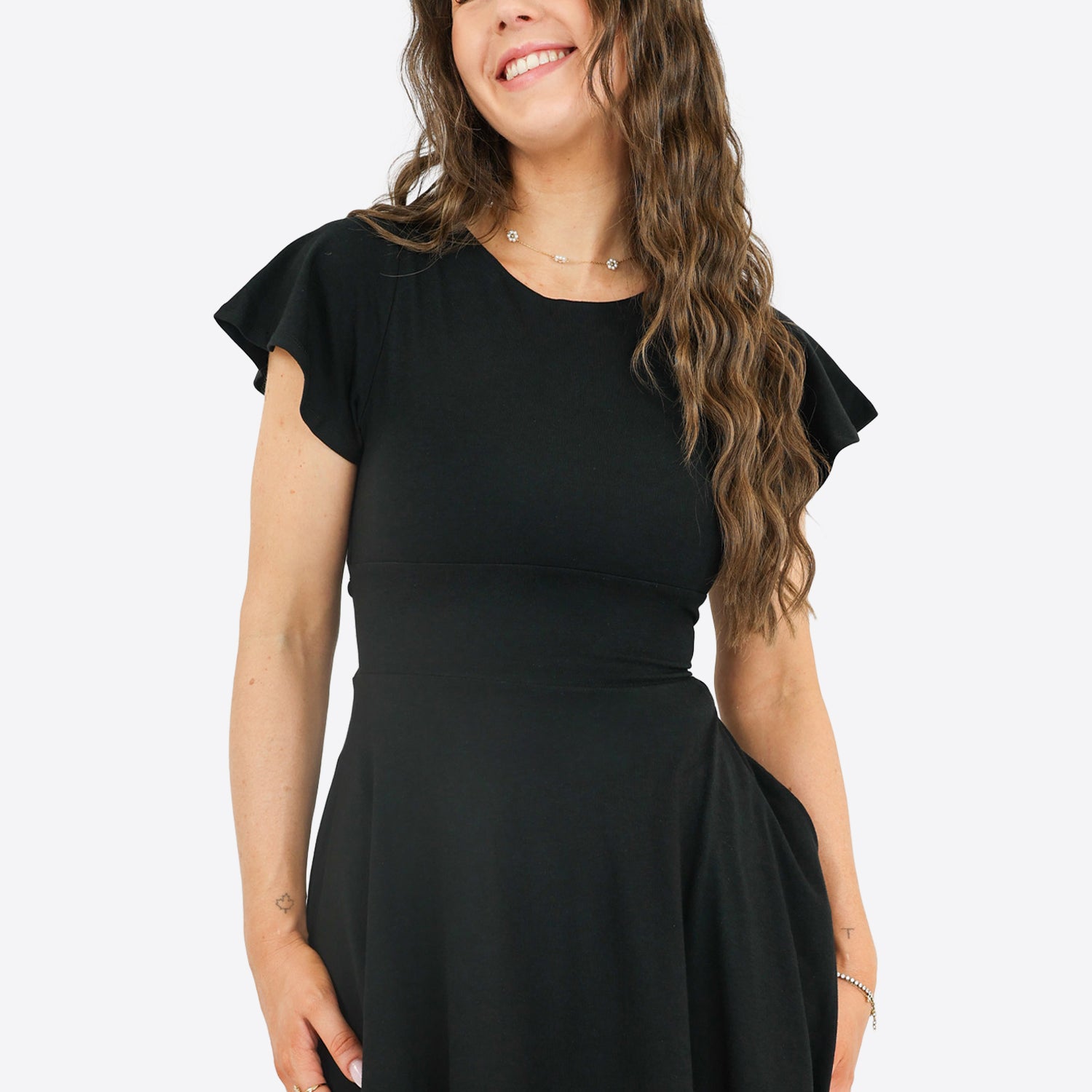 Midi Skort Kleid Linh - Schwarz