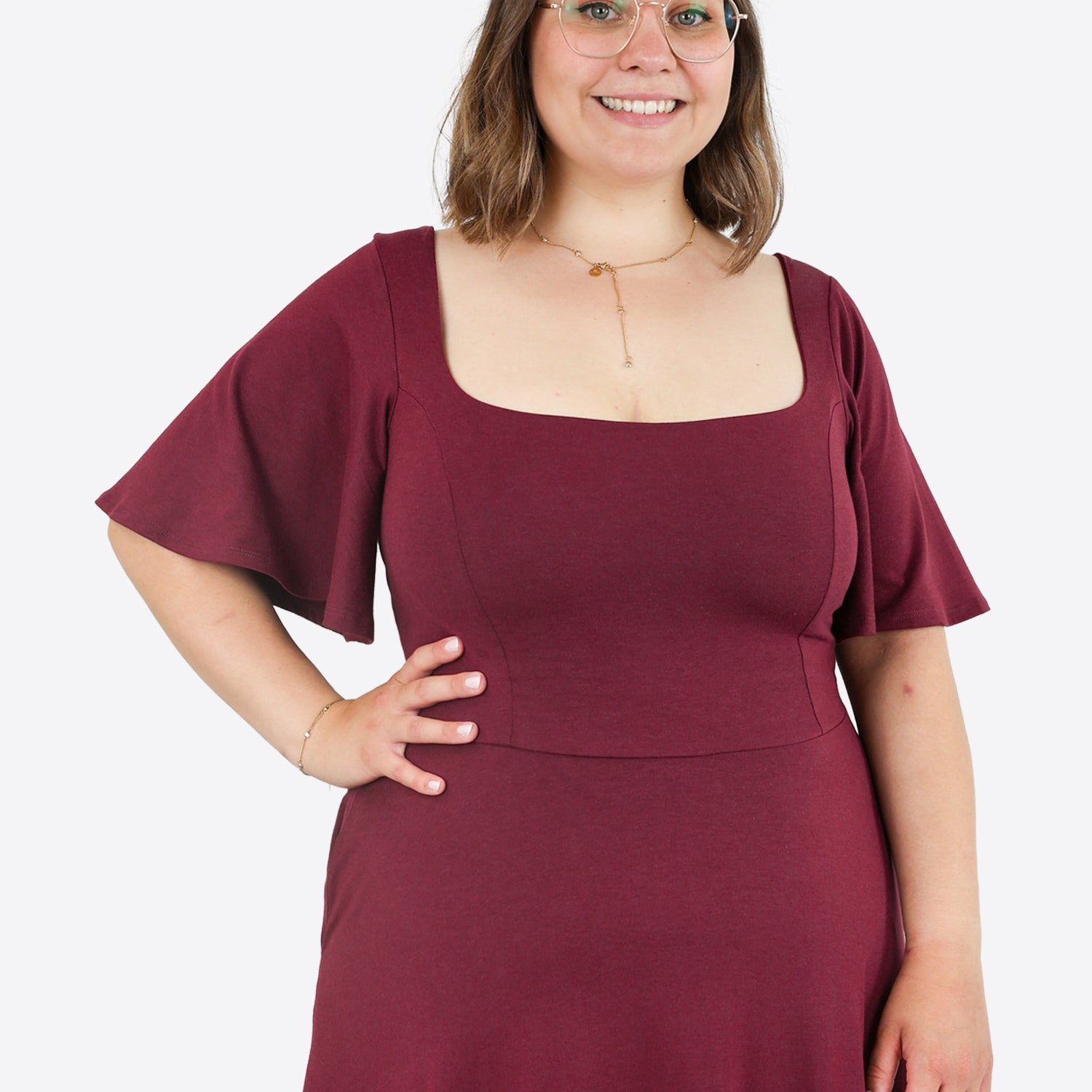 Midi Skort Kleid Mara - Plum