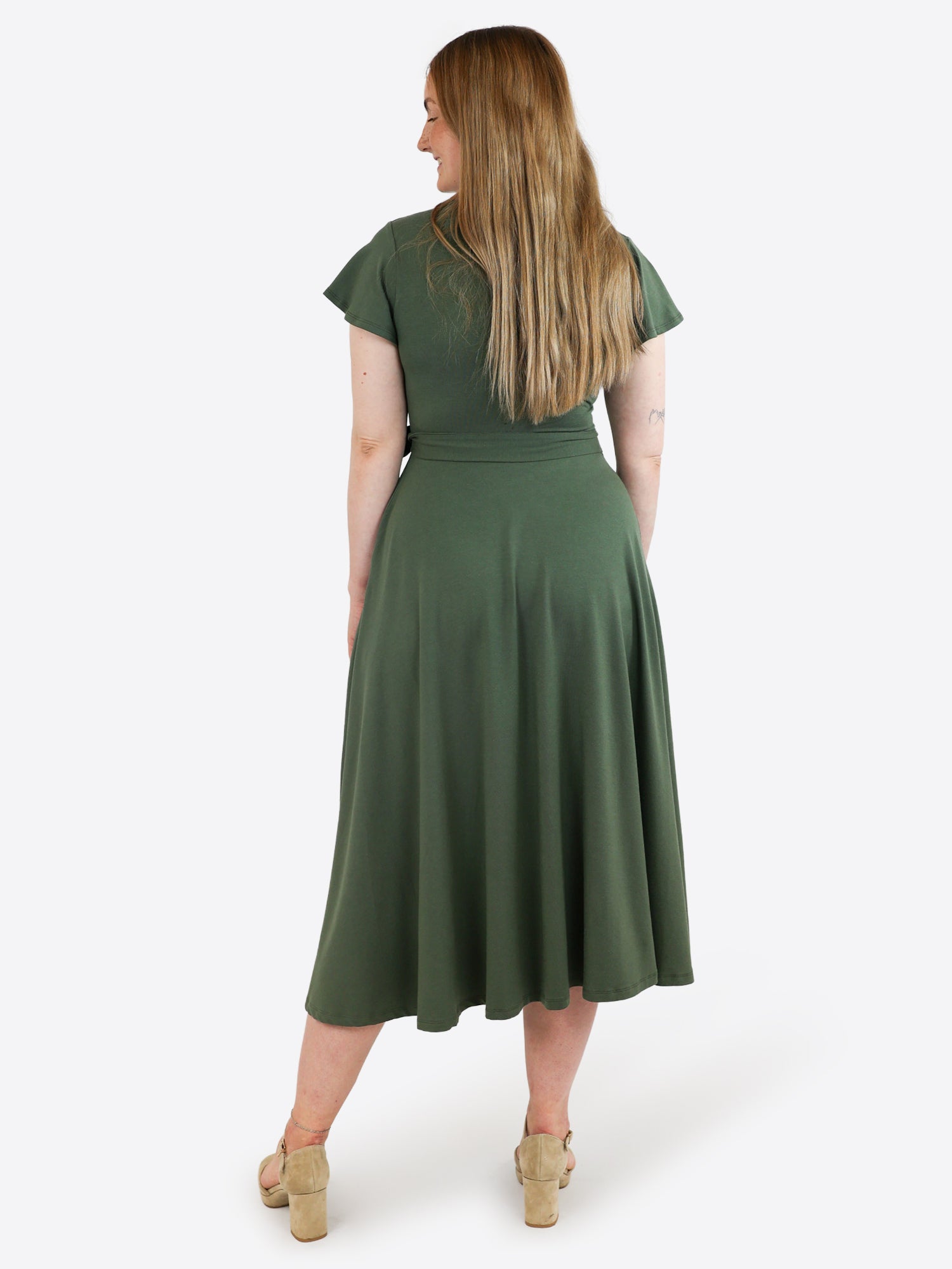 Midi Wickelkleid Carina - Olive