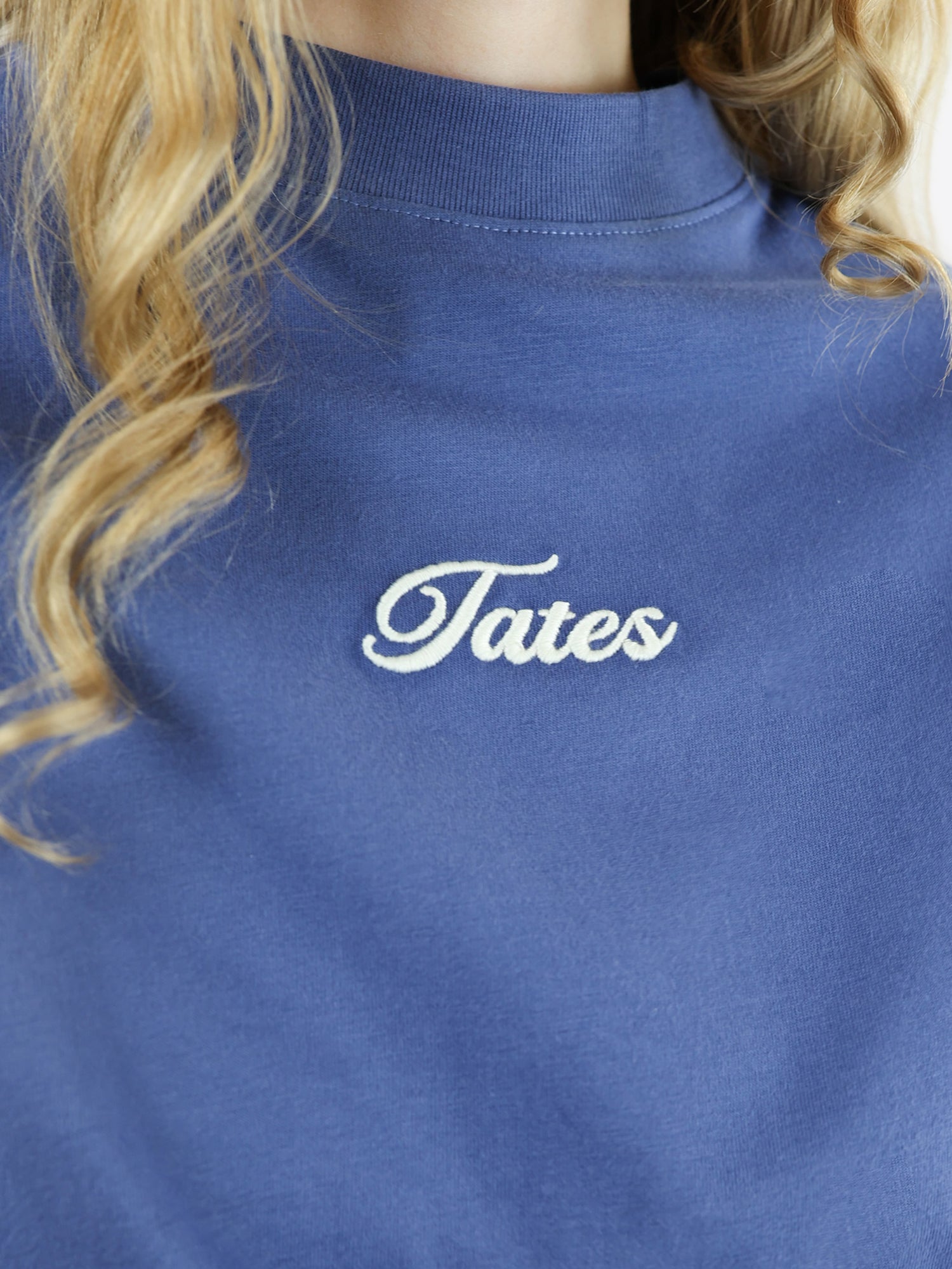 Oversized T-Shirt 2.0 – Taubenblau mit Stick