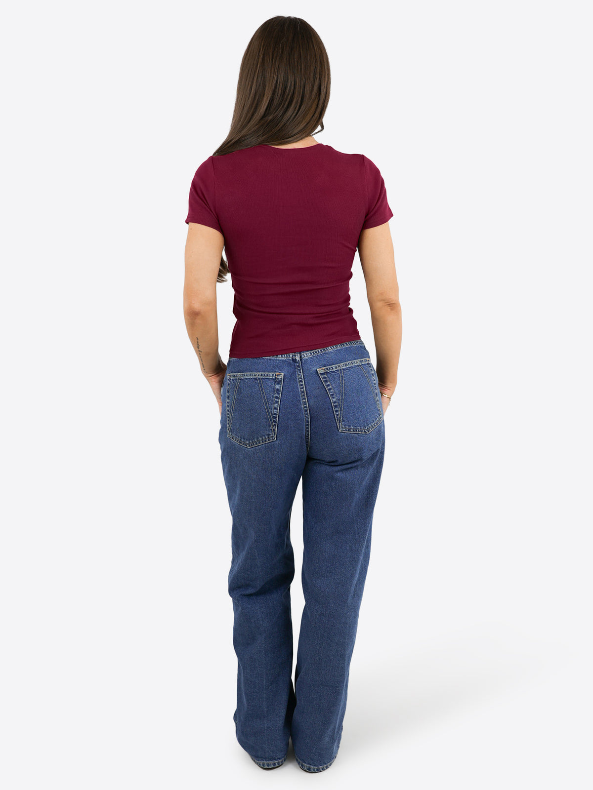 Rib Slim T-Shirt – Rhododendron