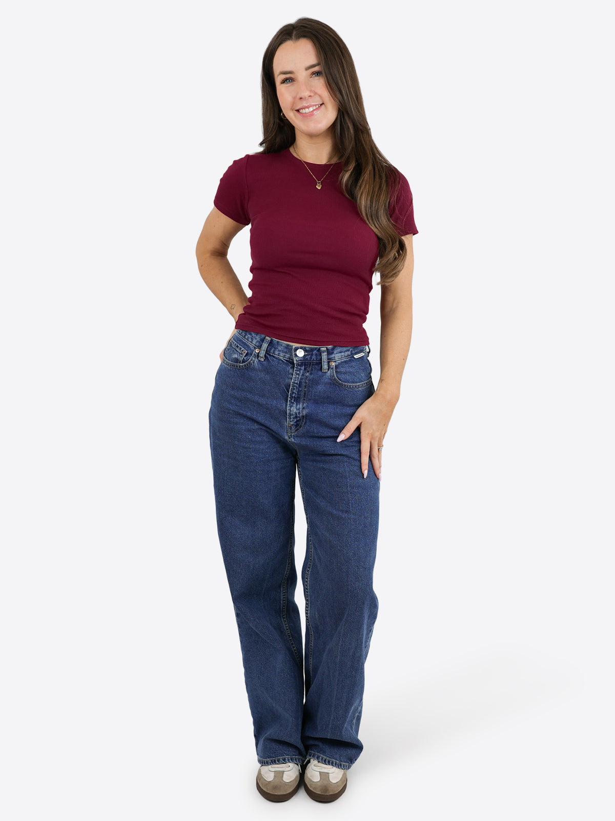 Rib Slim T-Shirt – Rhododendron