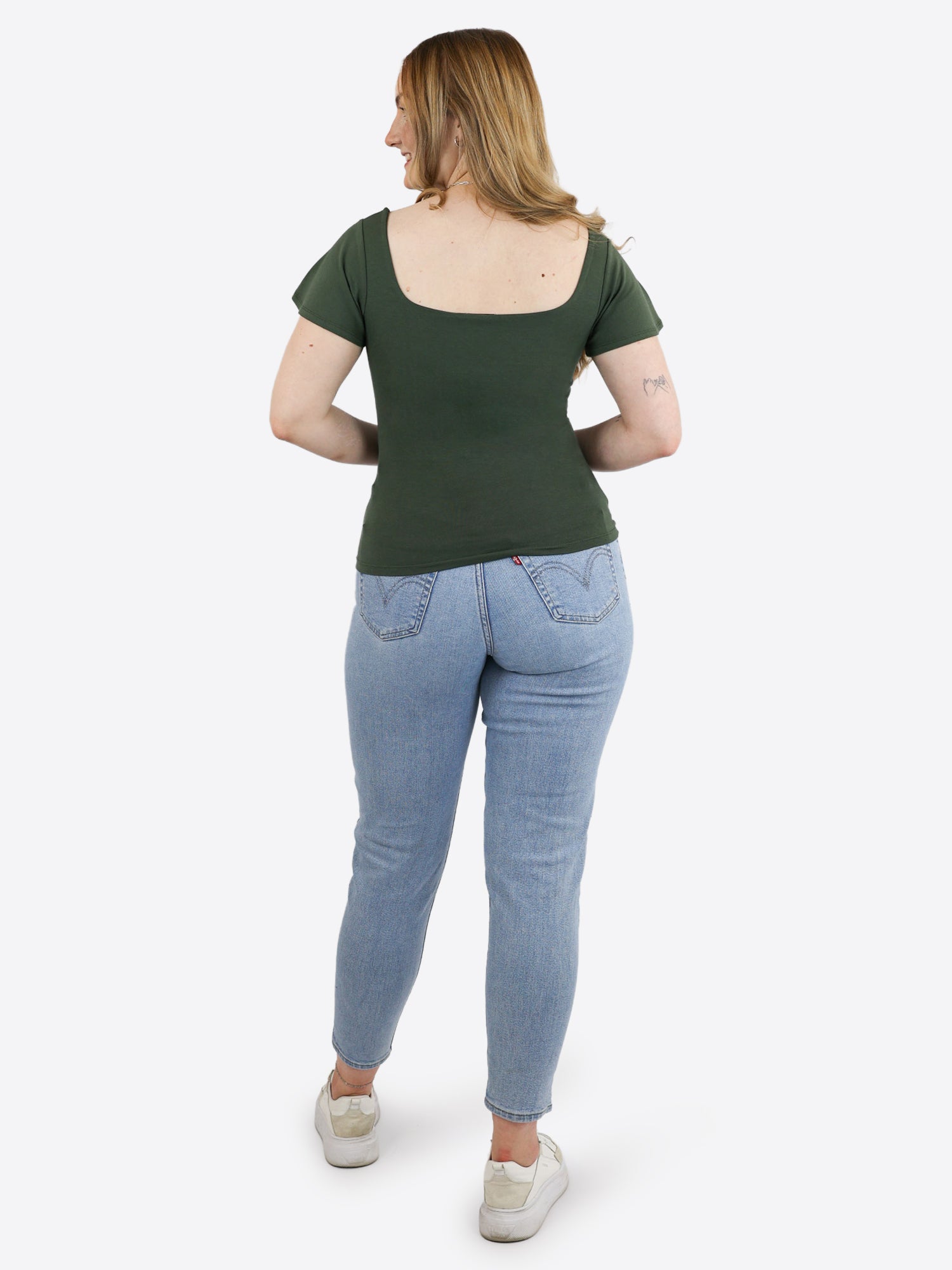 T-Shirt mit Flügelärmeln - Olive