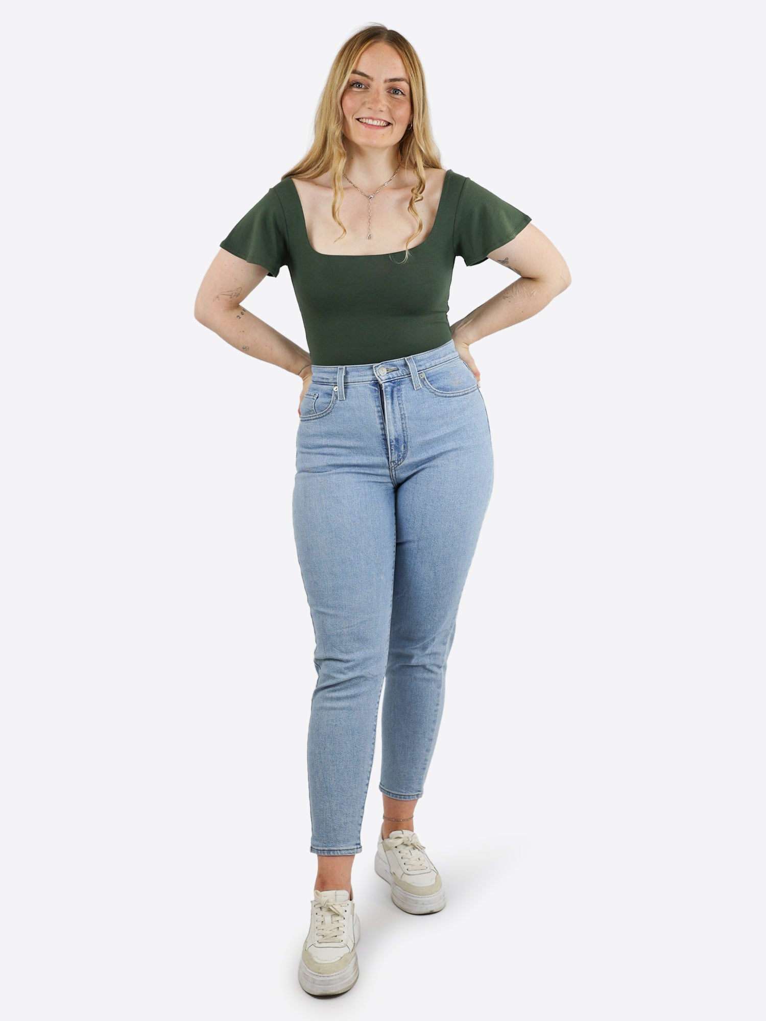 T-Shirt mit Flügelärmeln - Olive