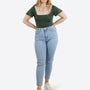 T-Shirt mit Flügelärmeln - Olive