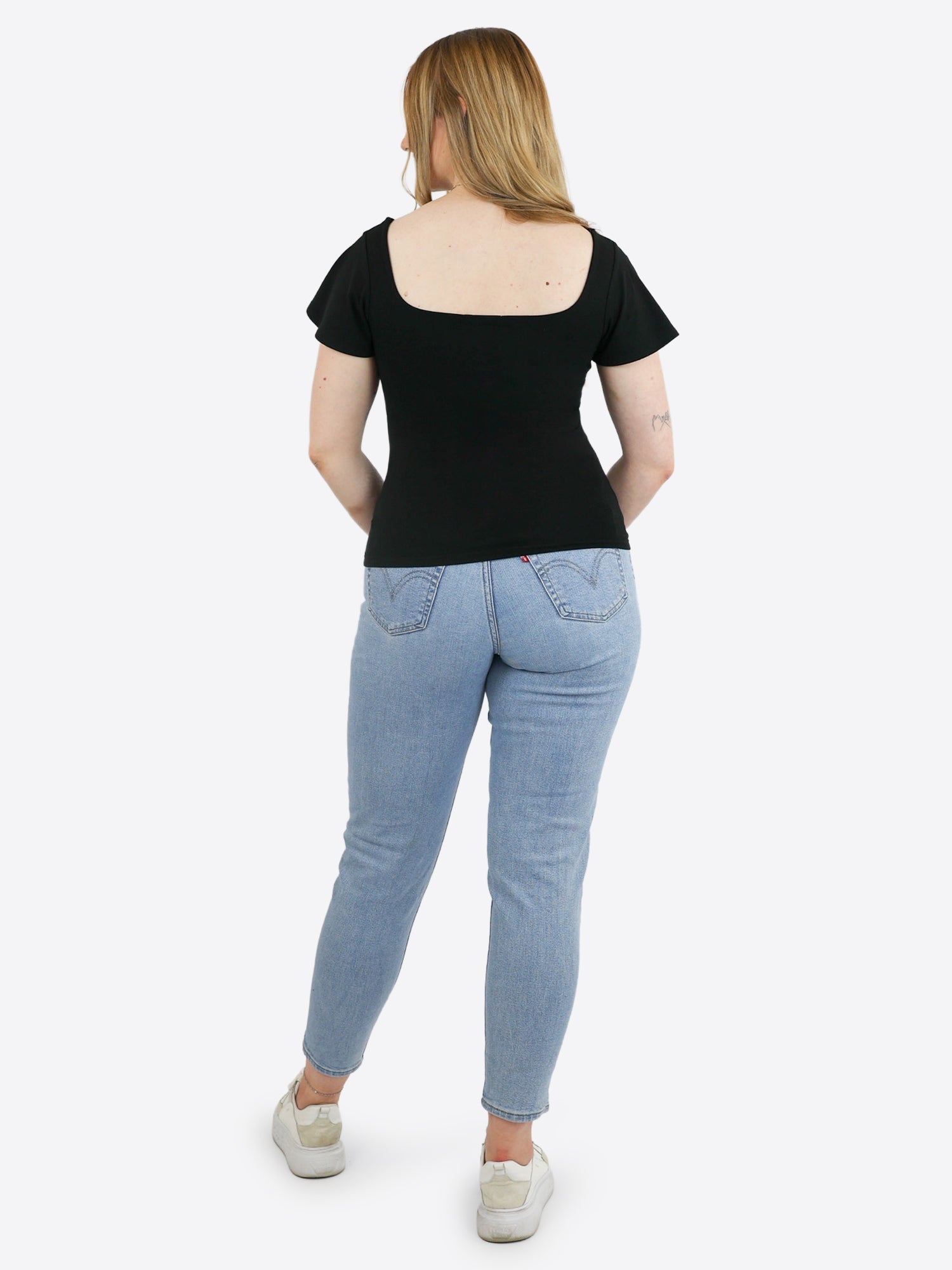 T-Shirt mit Flügelärmeln - Schwarz
