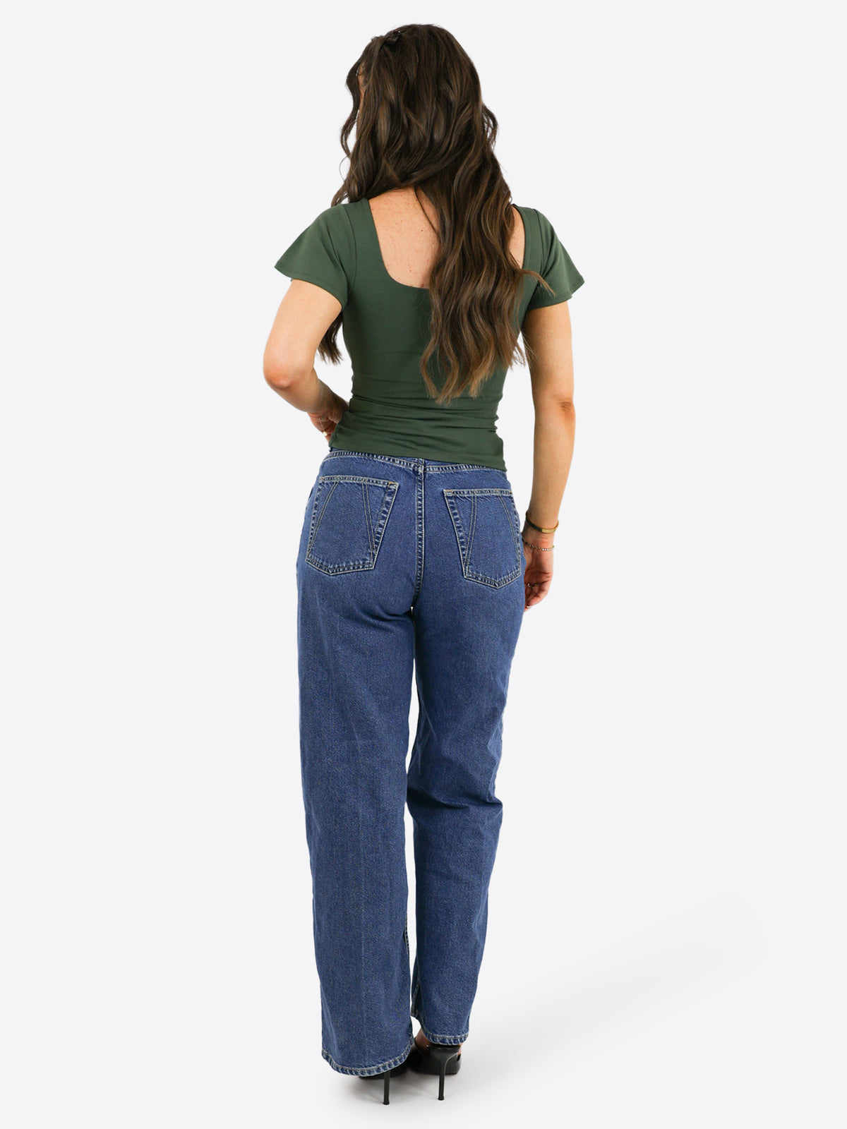 T-Shirt mit Flügelärmeln - Olive