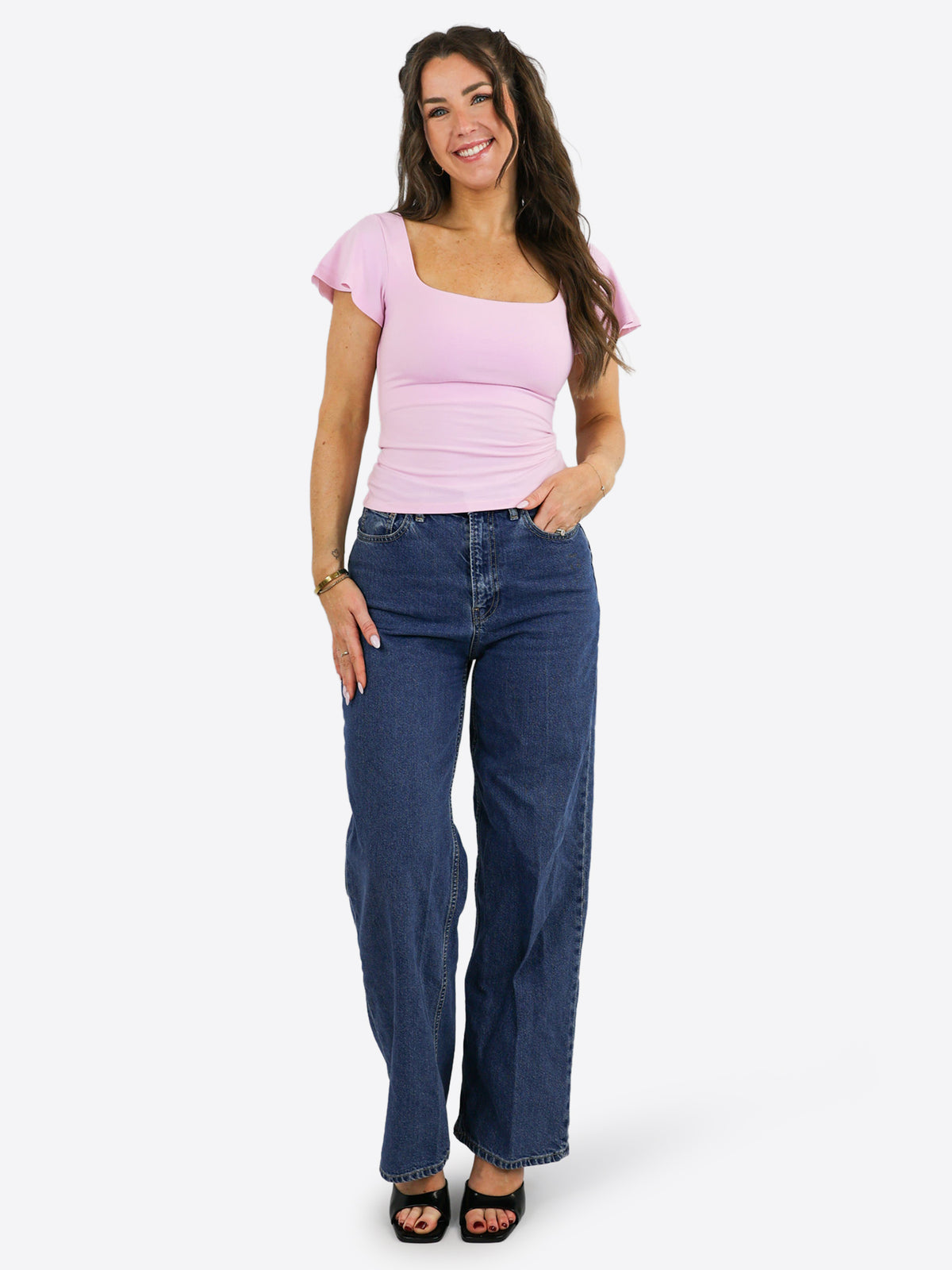 T-Shirt mit Flügelärmeln - Rosa