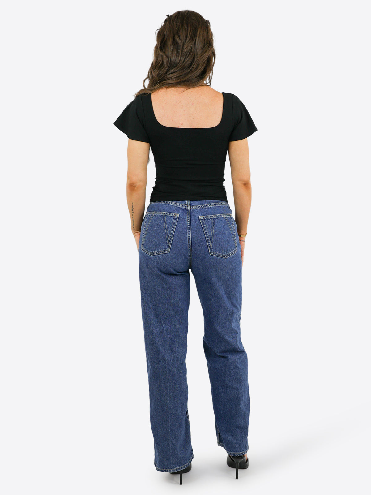 T-Shirt mit Flügelärmeln - Schwarz