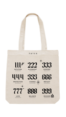 Tote bag mit "Angel numbers" Motiv