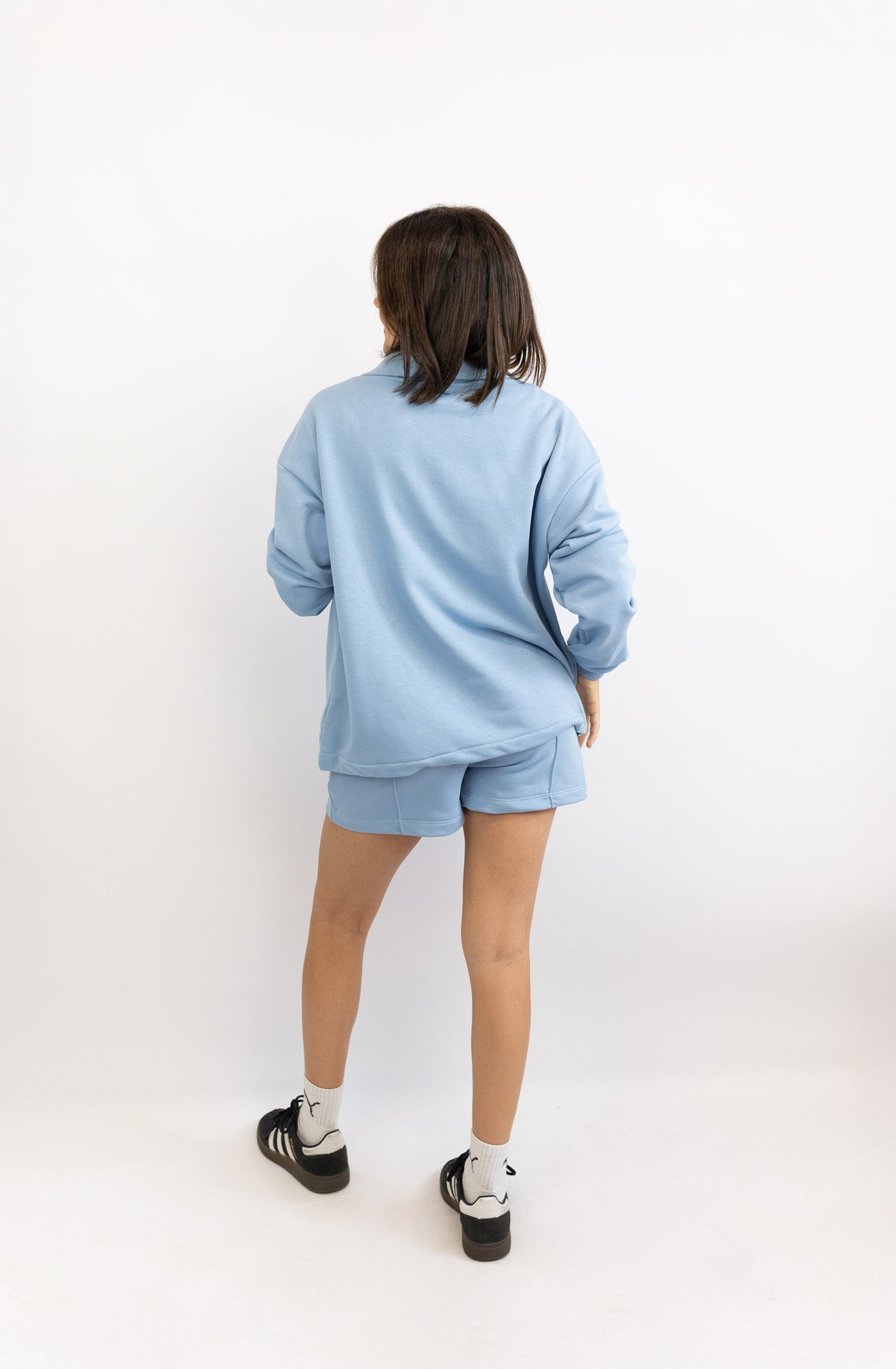 Verstellbarer Light Crop Sweater – Dusty Blue