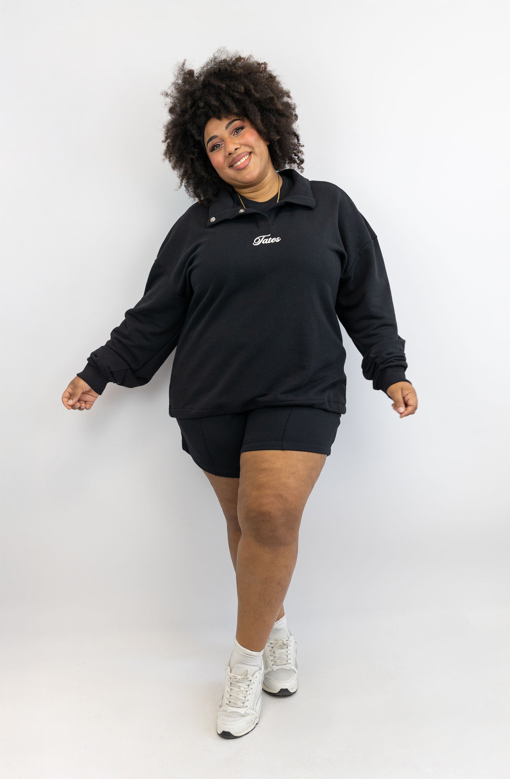 Verstellbarer Light Crop Sweater – Schwarz