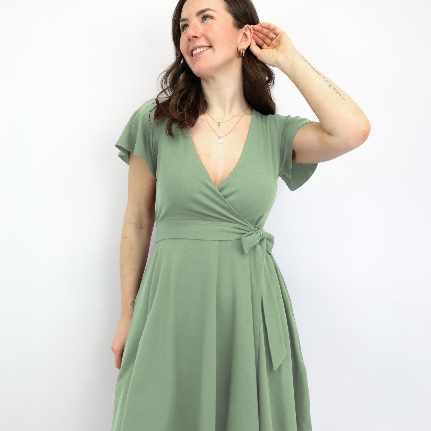 Classic Wickelkleid Carina - Aloe