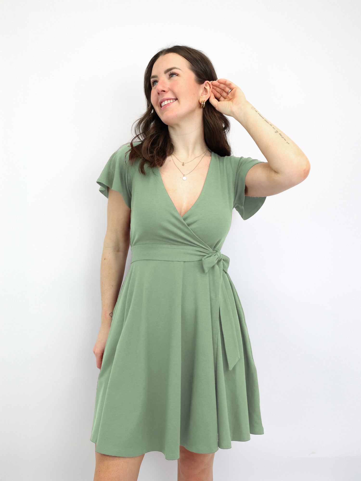Classic Wickelkleid Carina - Aloe