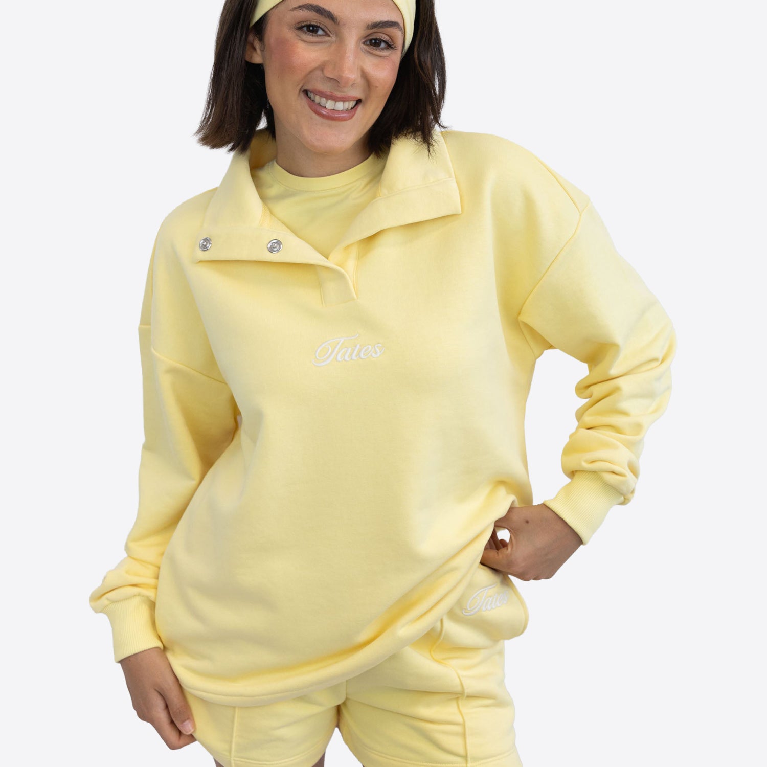 Verstellbarer Light Crop Sweater – Butter Yellow