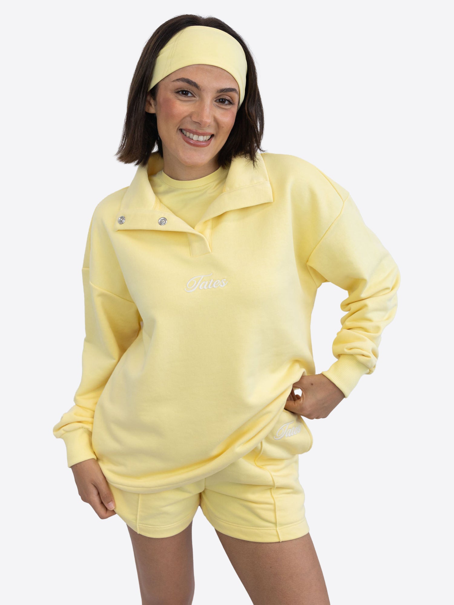 Verstellbarer Light Crop Sweater – Butter Yellow