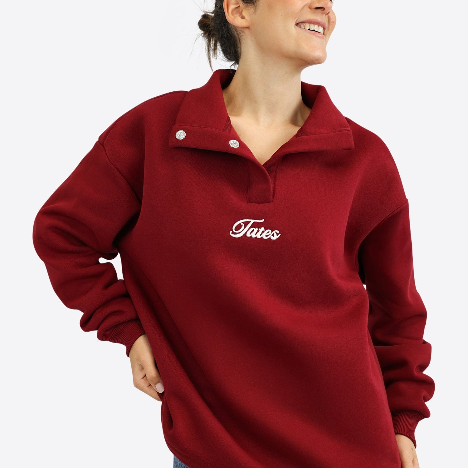 Verstellbarer Crop Sweater – Cranberry