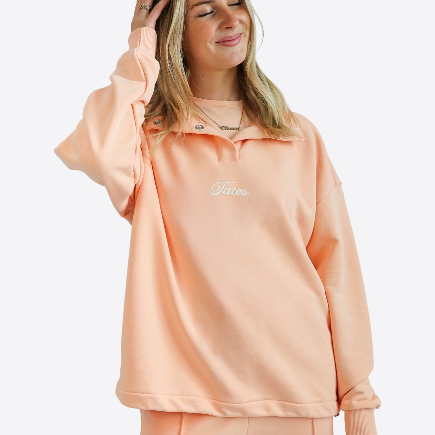 Verstellbarer Light Crop Sweater – Peach