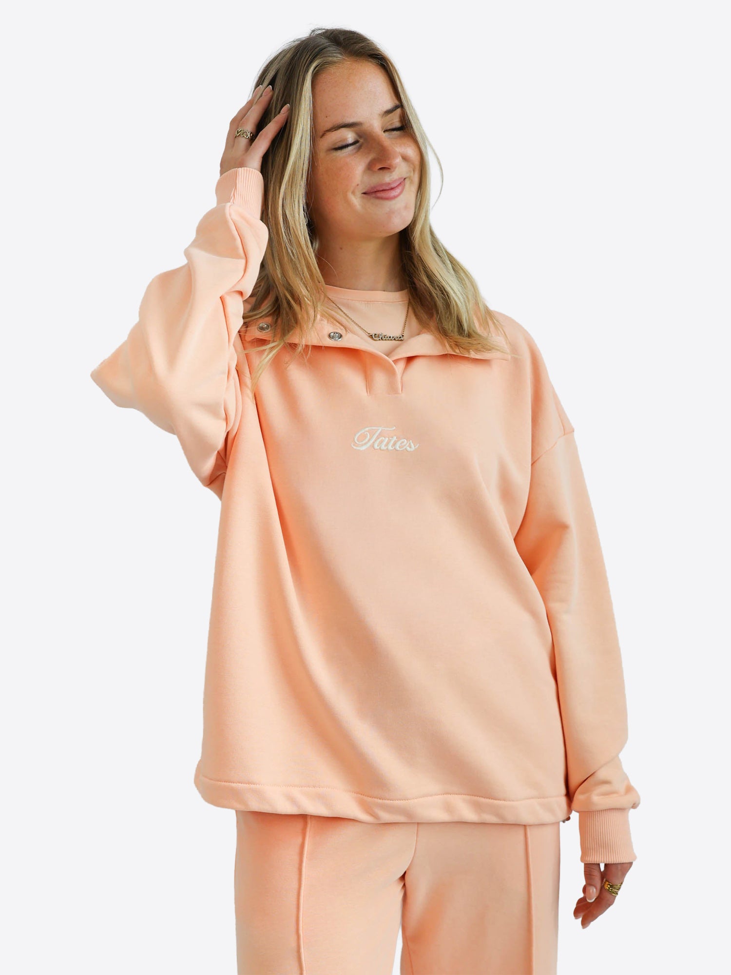 Verstellbarer Light Crop Sweater – Peach