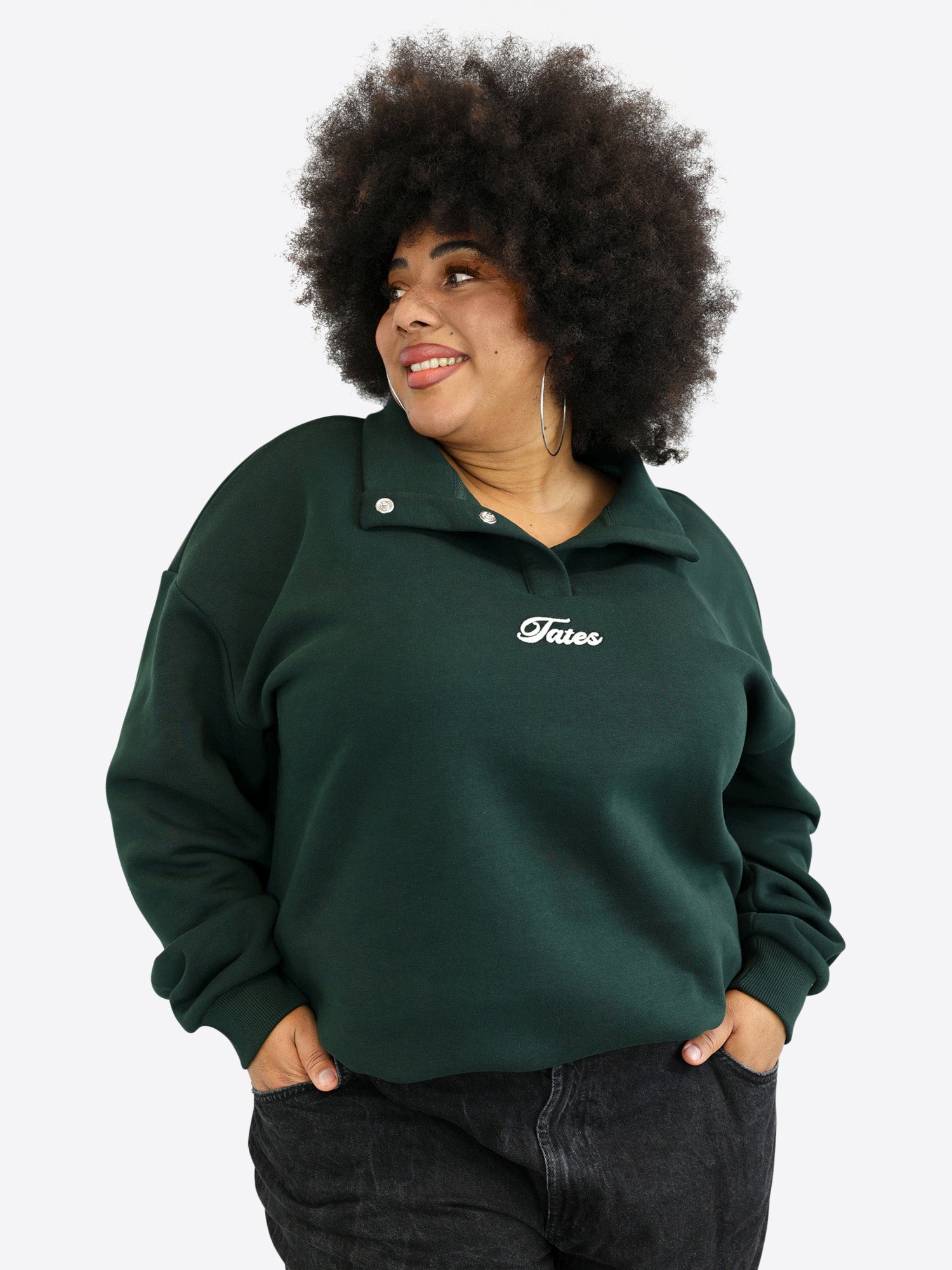 Verstellbarer Crop Sweater – Pine Green