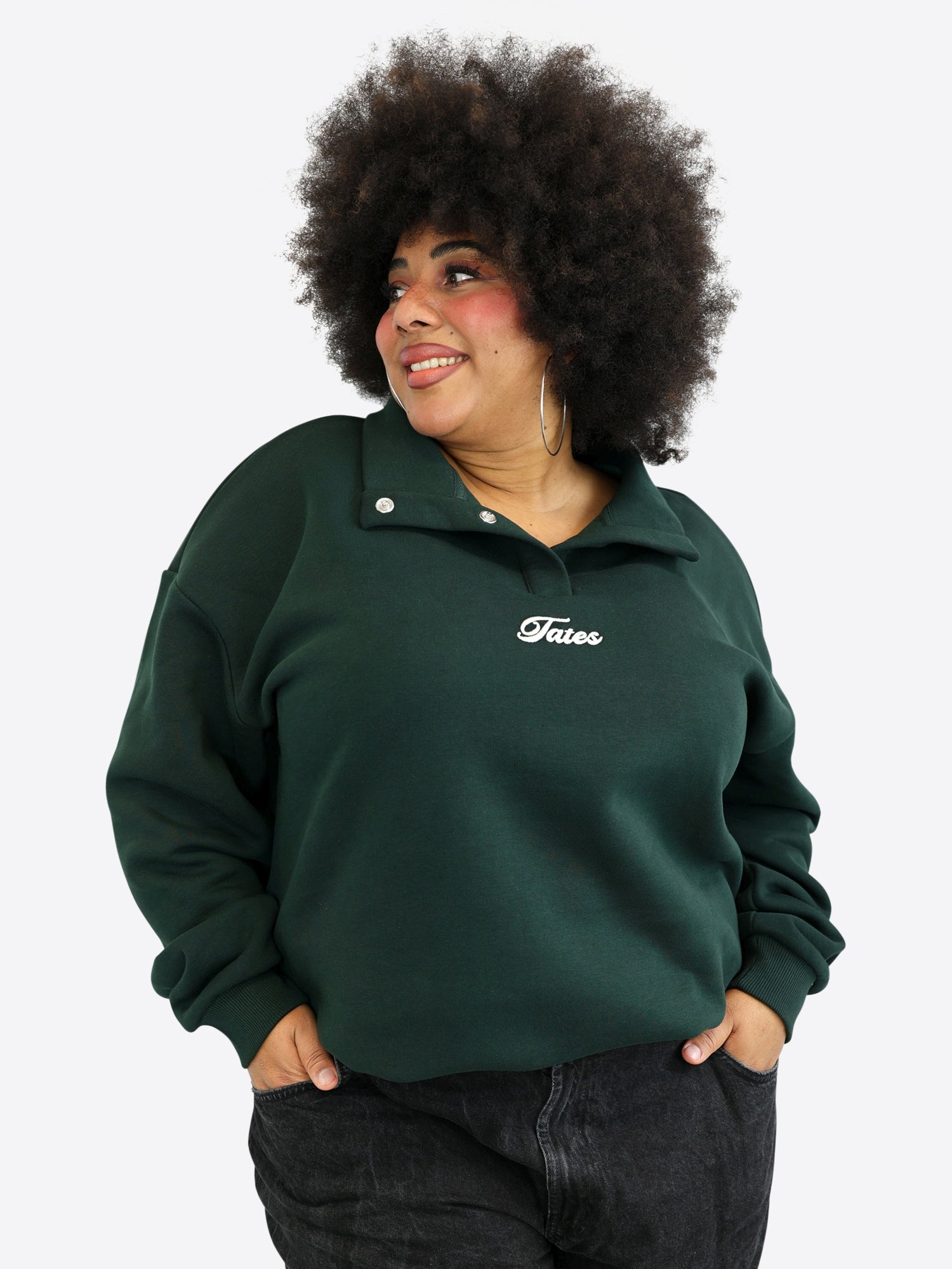 Verstellbarer Crop Sweater – Pine Green