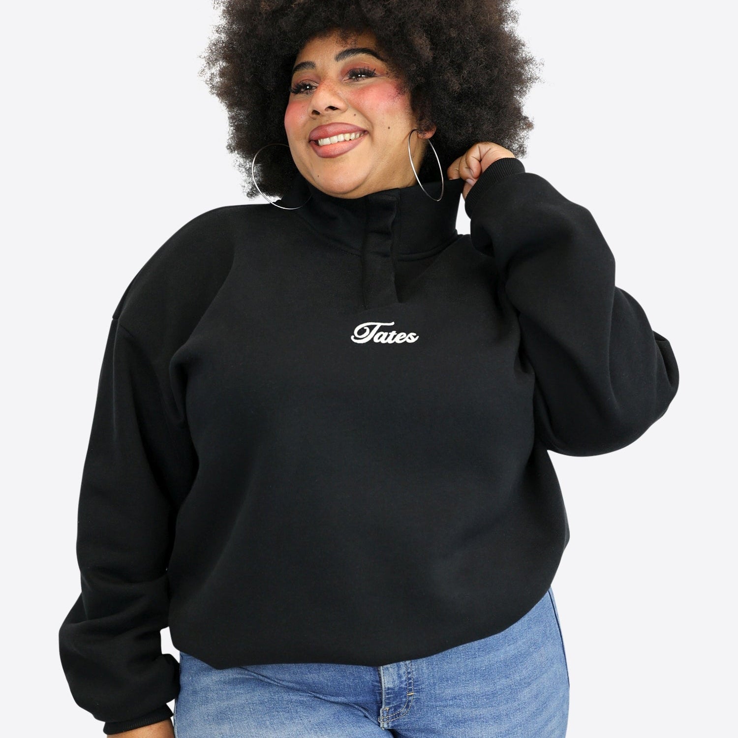 Verstellbarer Crop Sweater – Schwarz