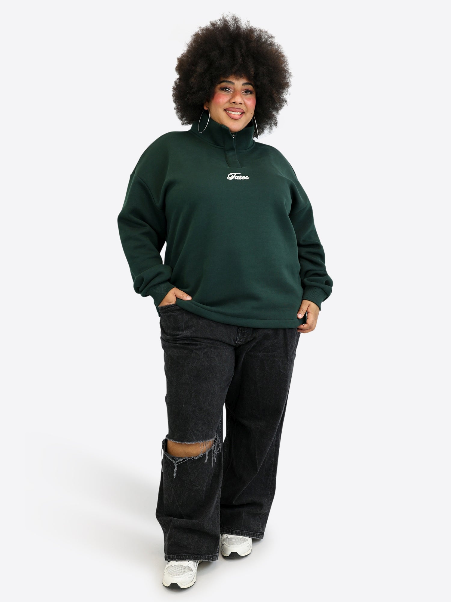 Verstellbarer Crop Sweater – Pine Green