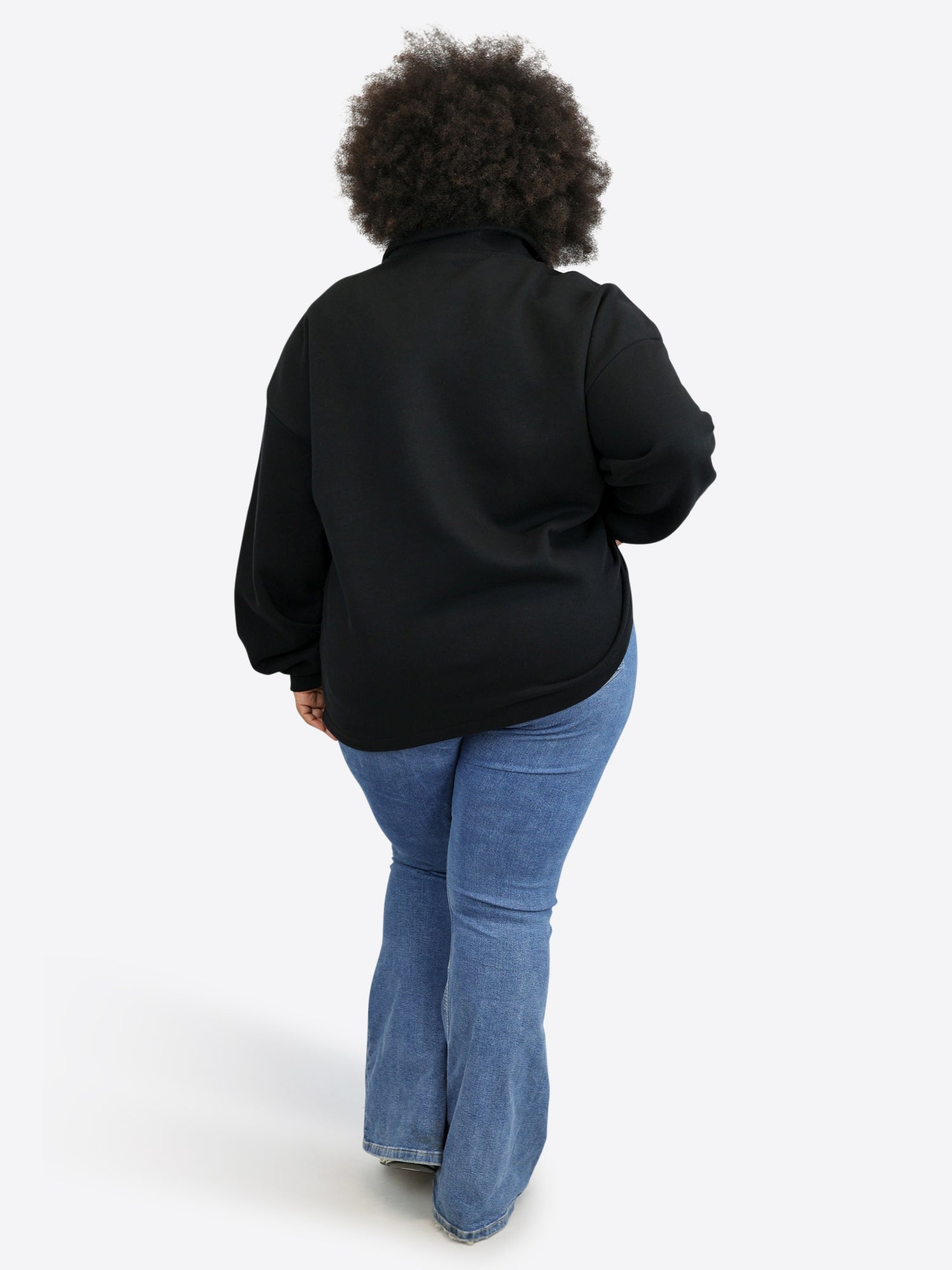 Verstellbarer Crop Sweater – Schwarz