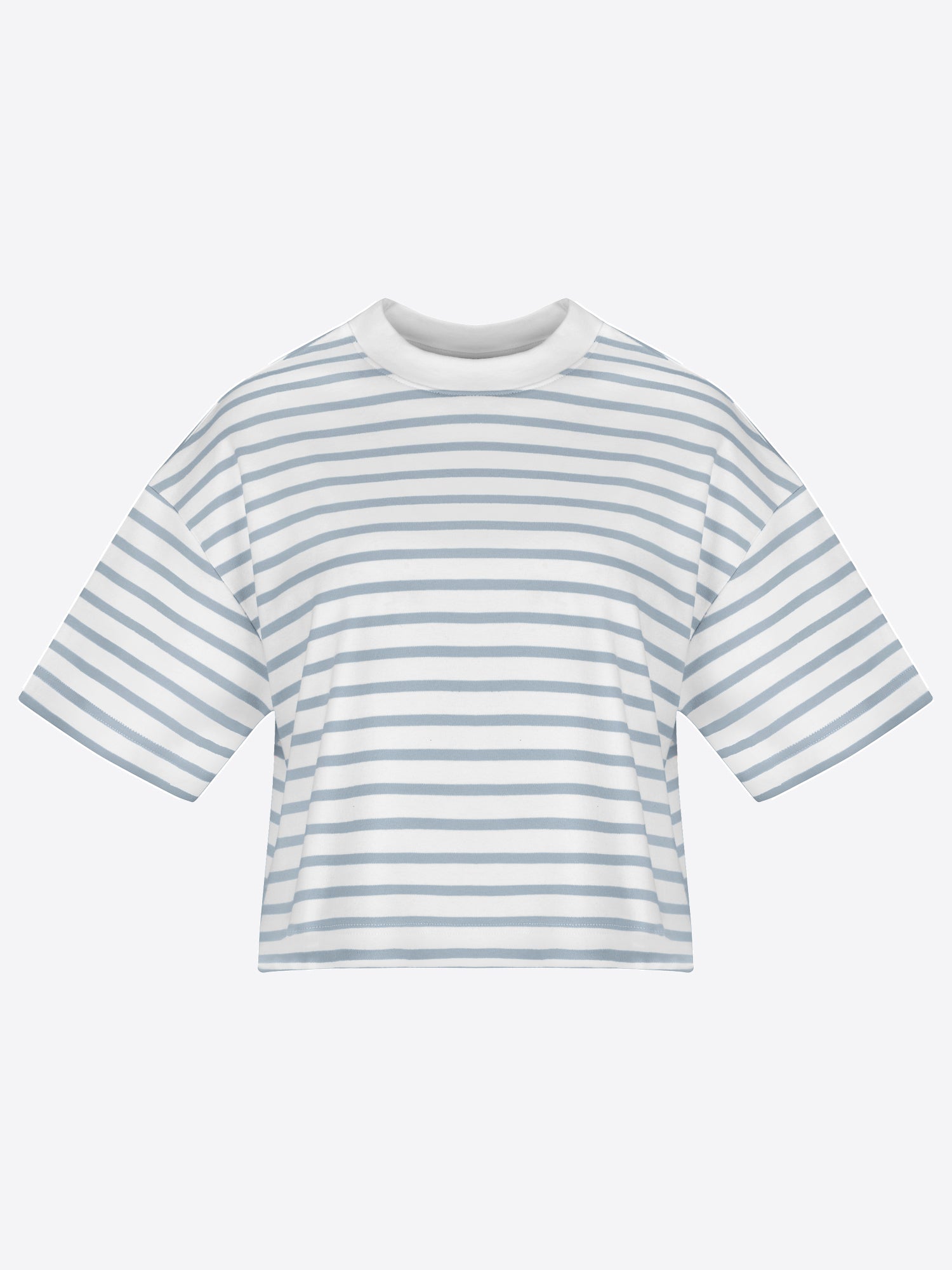 Crop T-Shirt mit Streifen - Blau