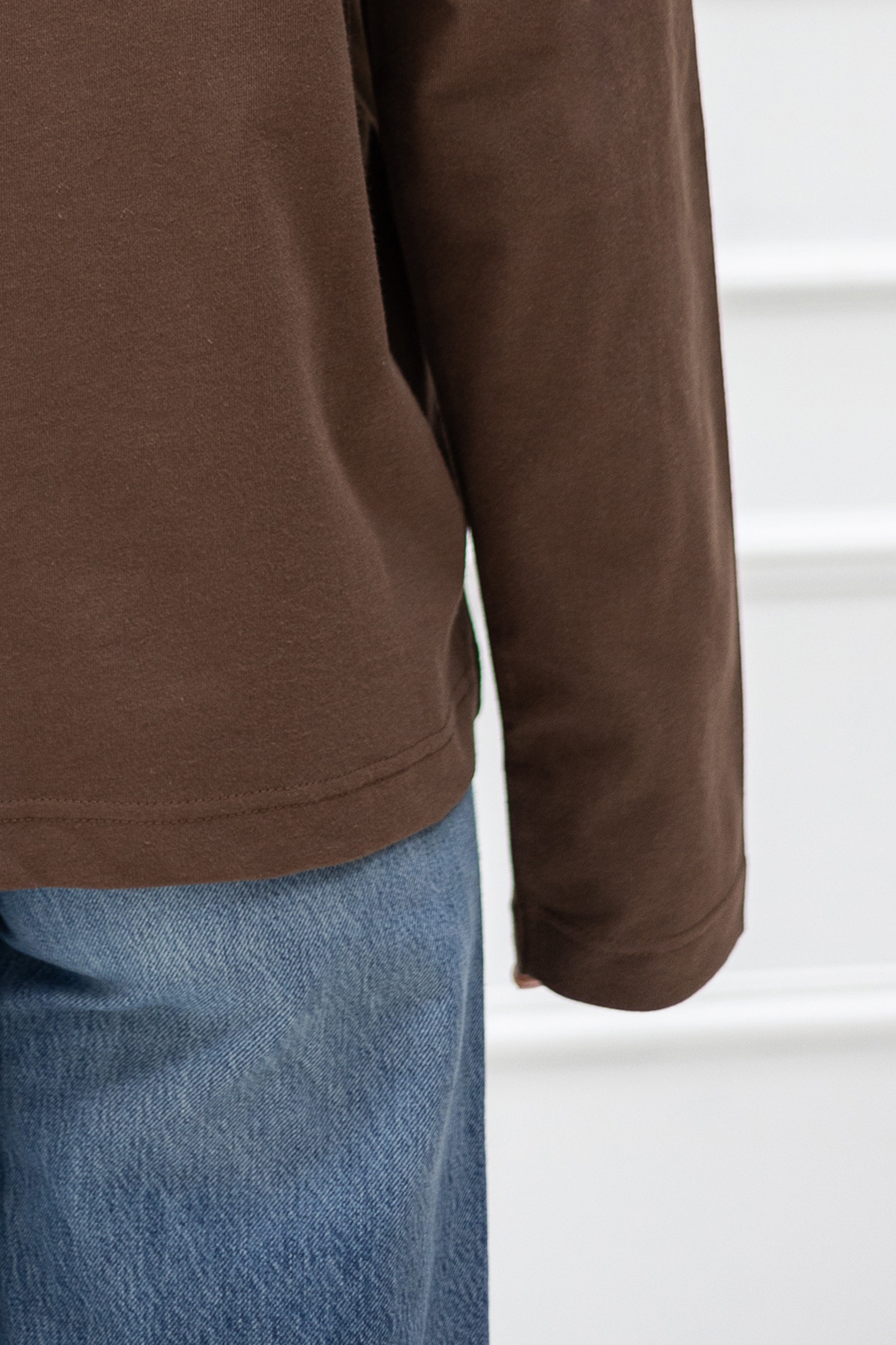Oversized Longsleeve "Heart flower" – Chocolate