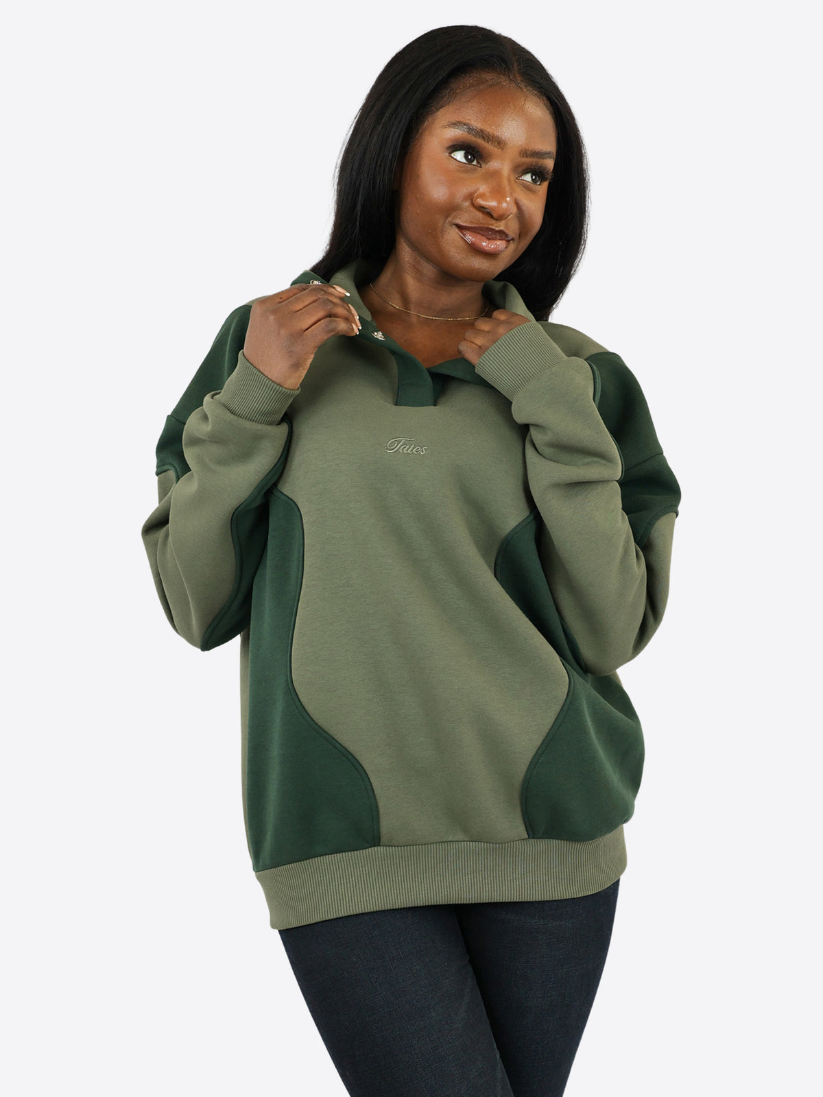 Duo Color Sweater - Evergreen/Moss Green