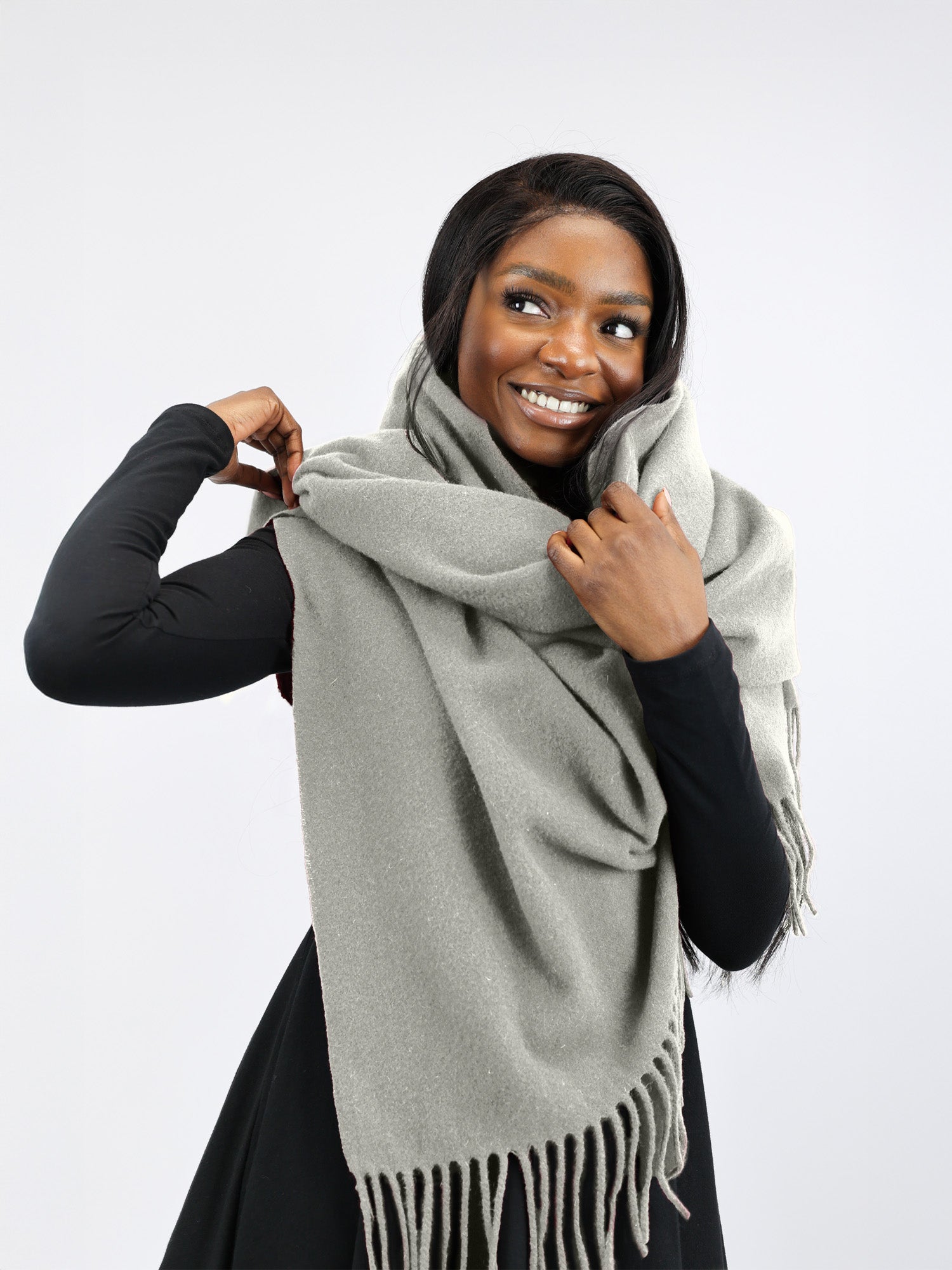 Wollschal - Hellgrau