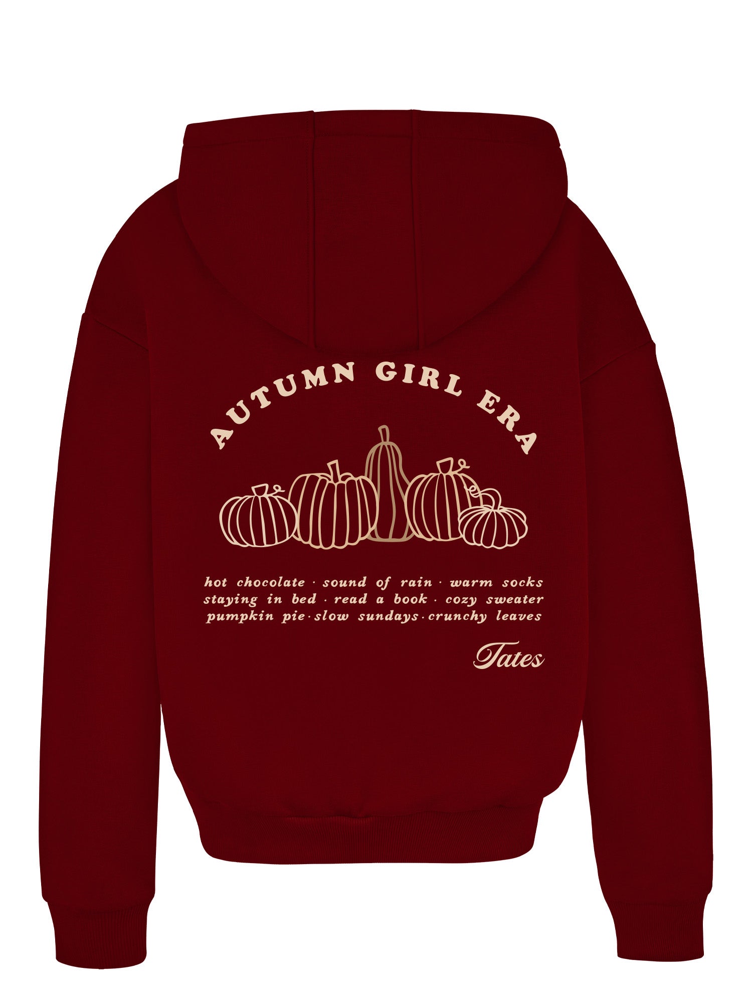 Regular Waistband Hoodie "Autumn Girl Era" - Cranberry