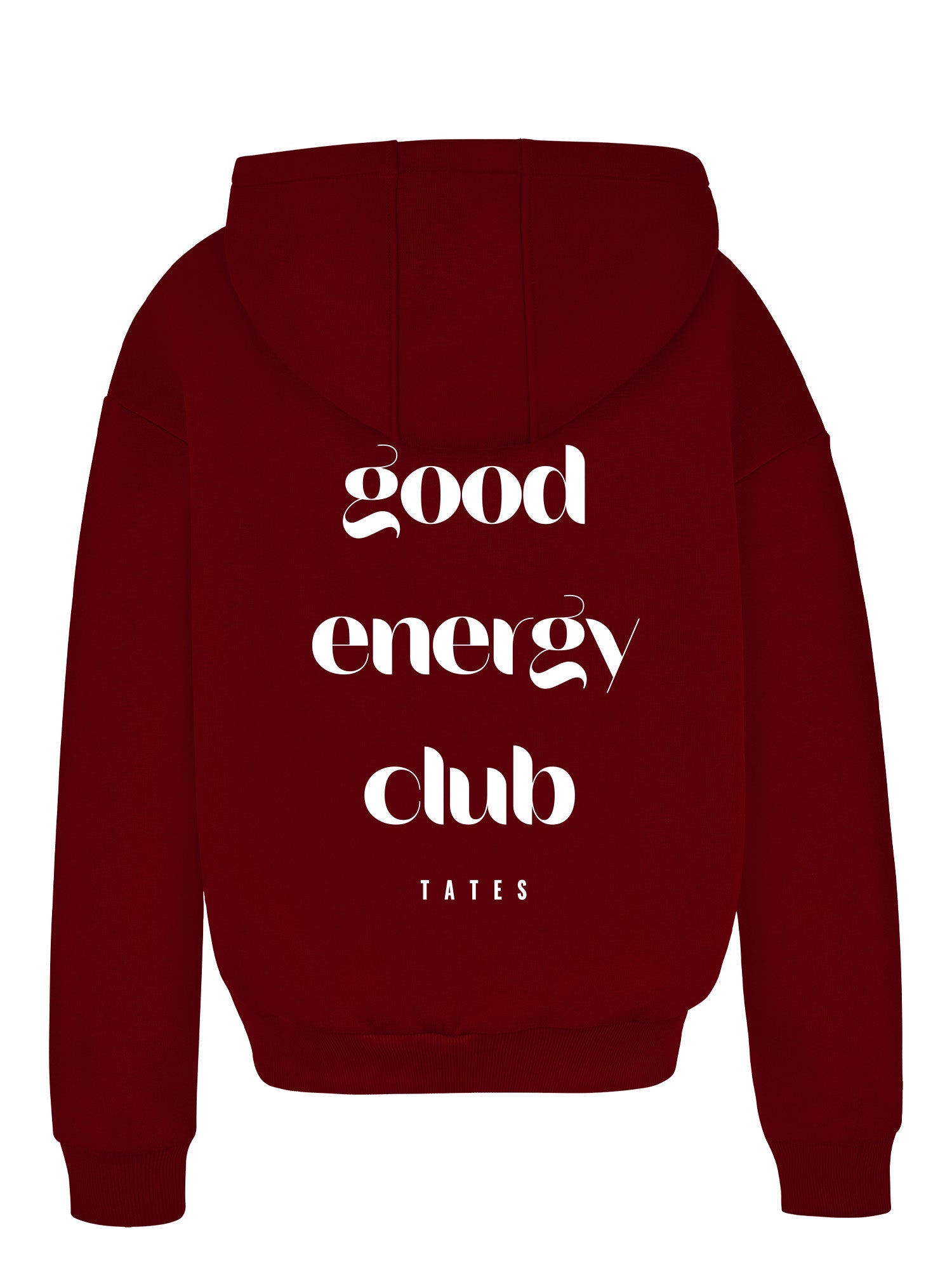 Regular Waistband Hoodie "Good Energy" - Cranberry