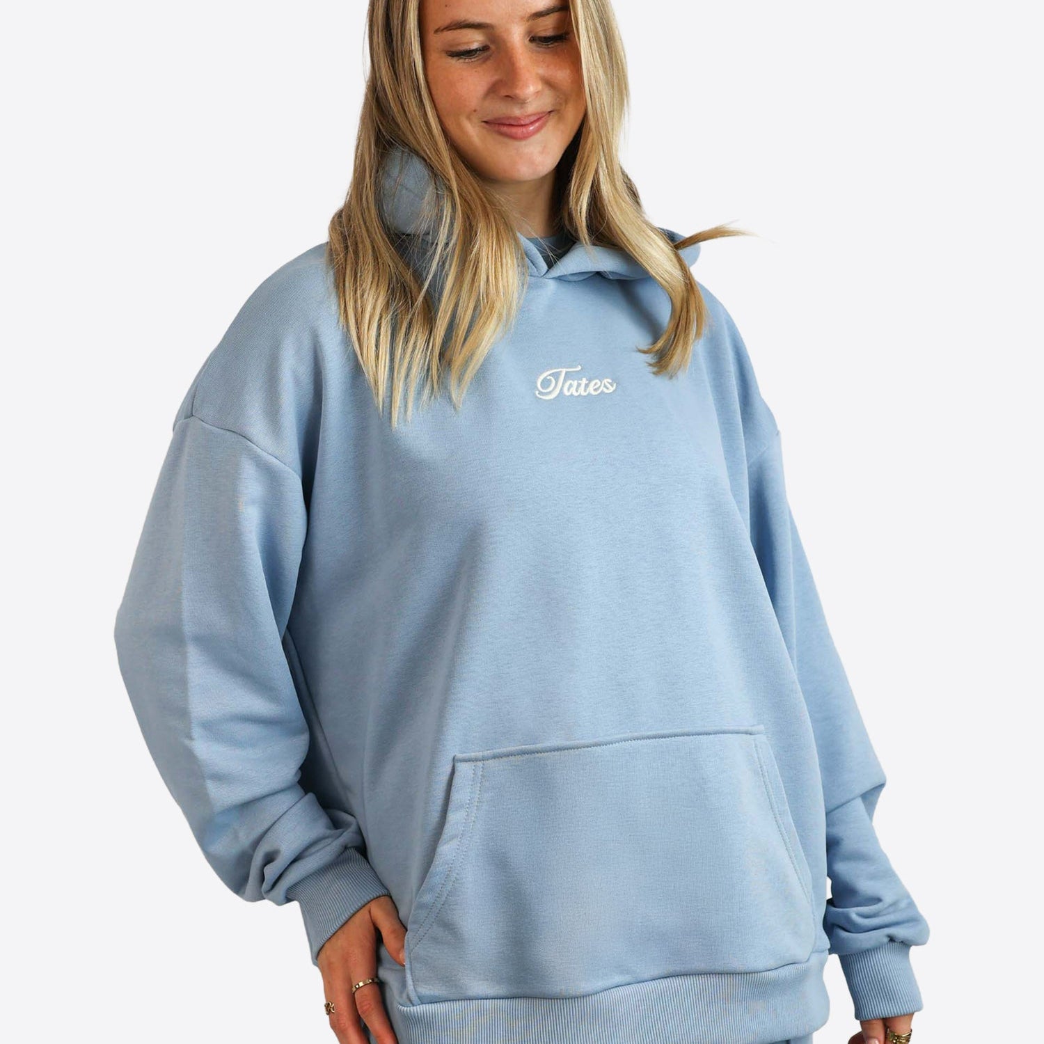 Original Light Wide Waistband Hoodie – Dusty Blue