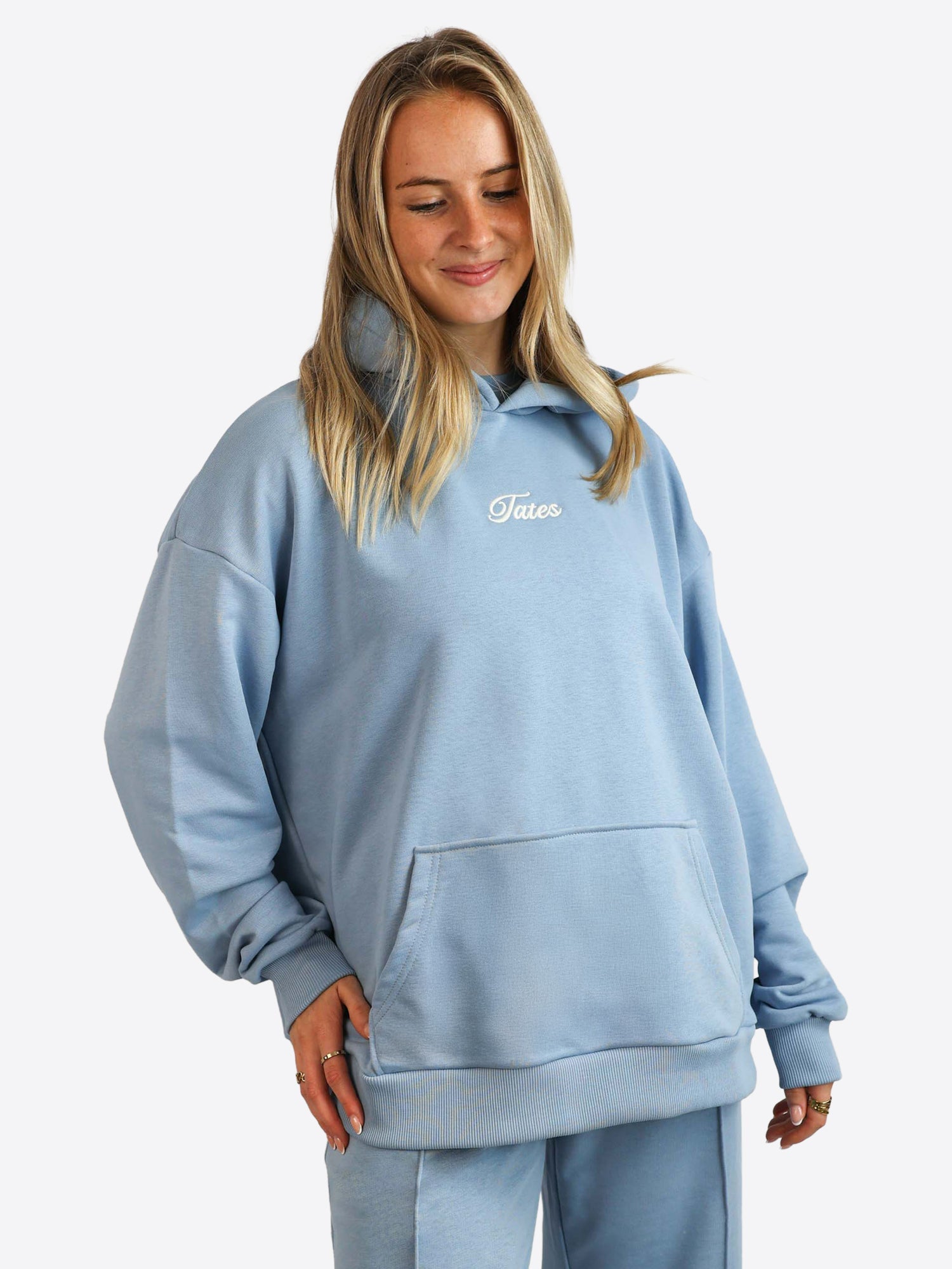 Original Light Wide Waistband Hoodie – Dusty Blue