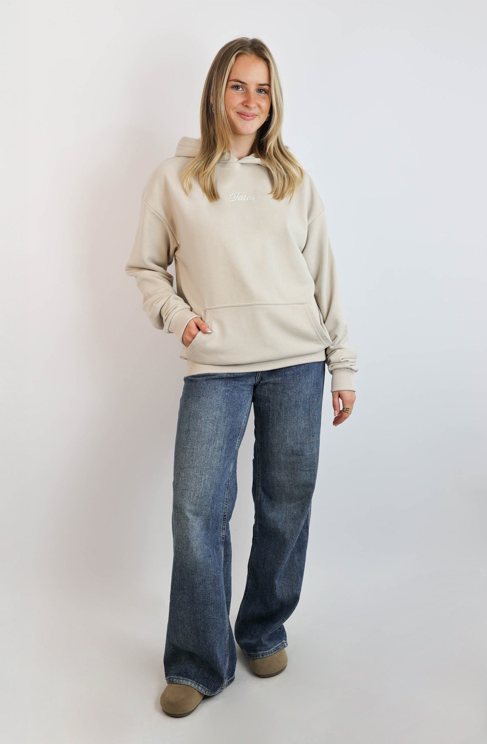 Light Regular Waistband Hoodie – Beige
