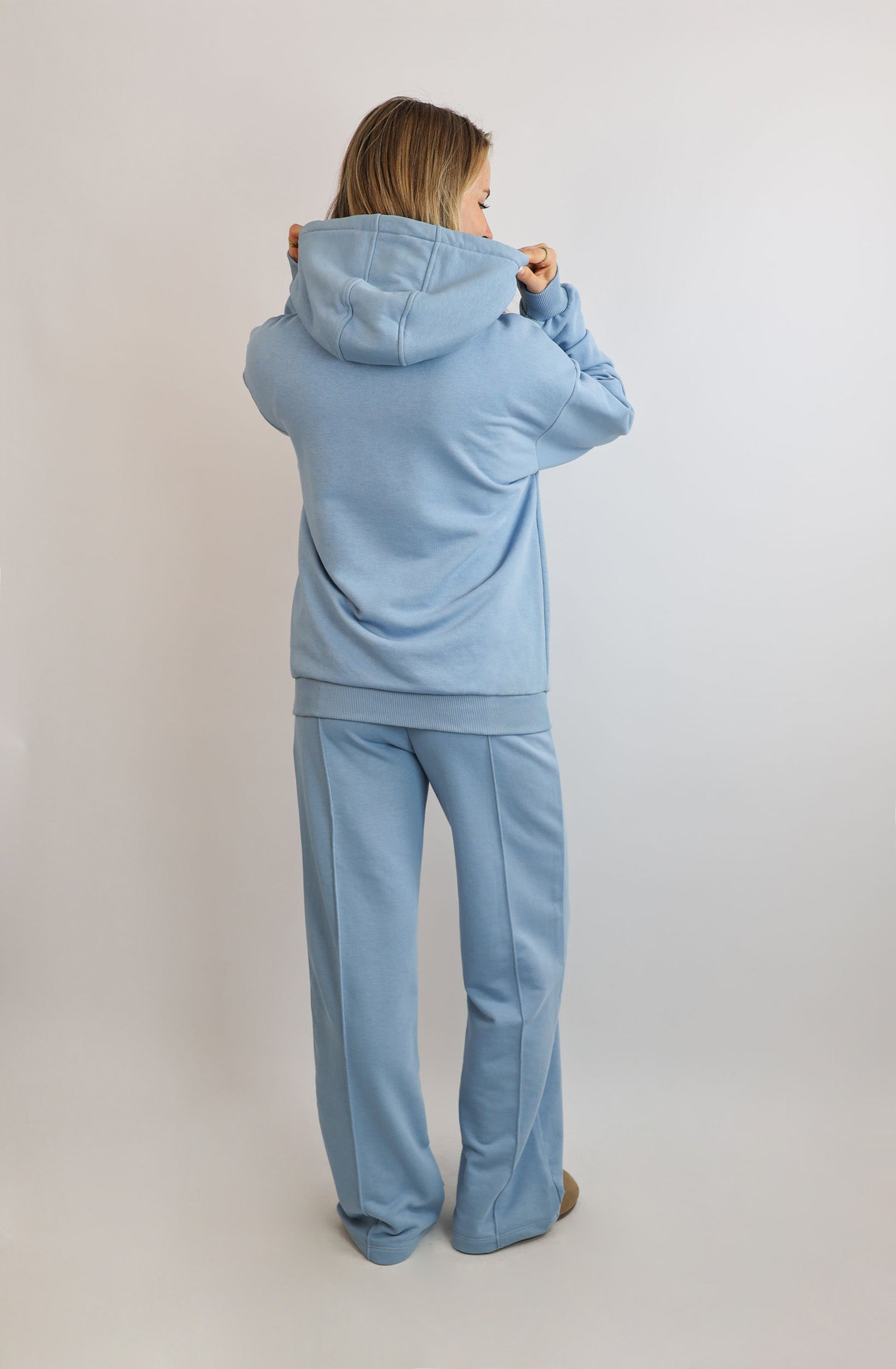 Light Regular Waistband Hoodie – Dusty Blue