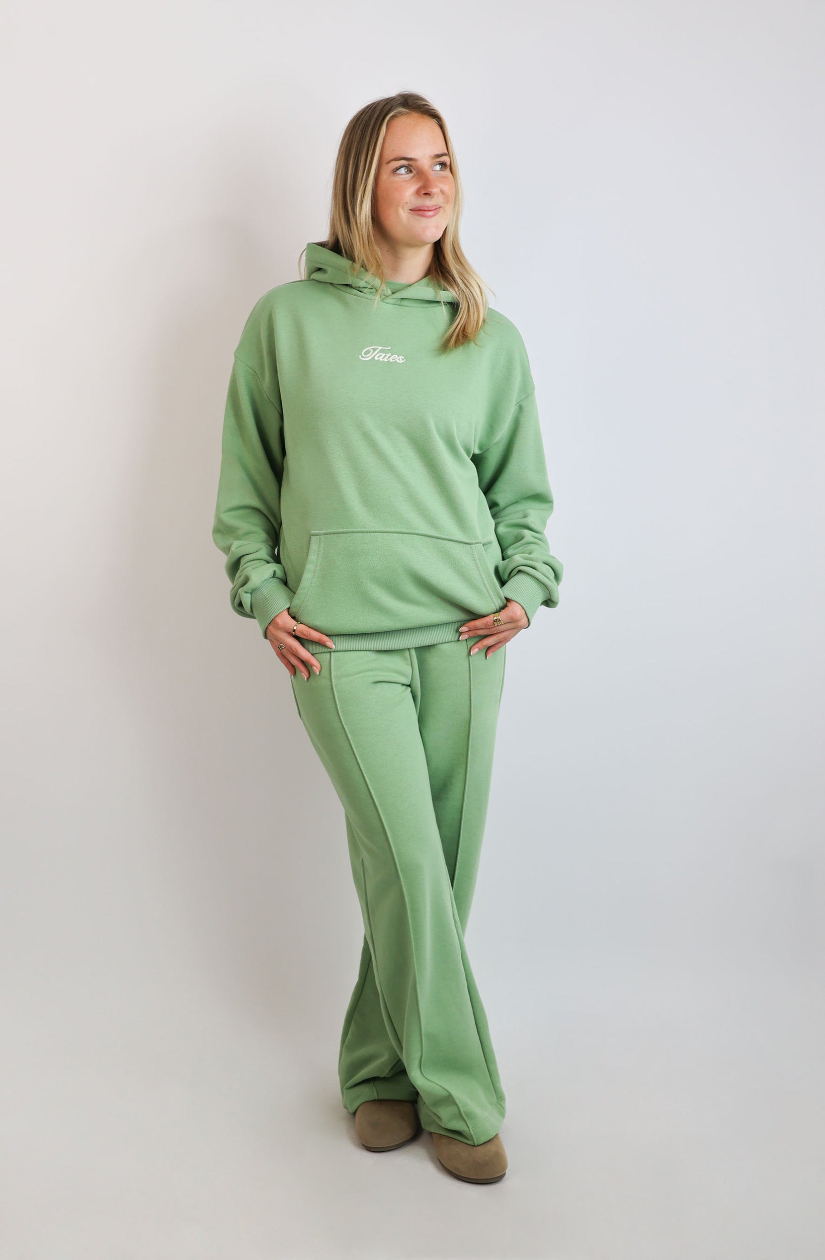 Light Regular Waistband Hoodie – Matcha