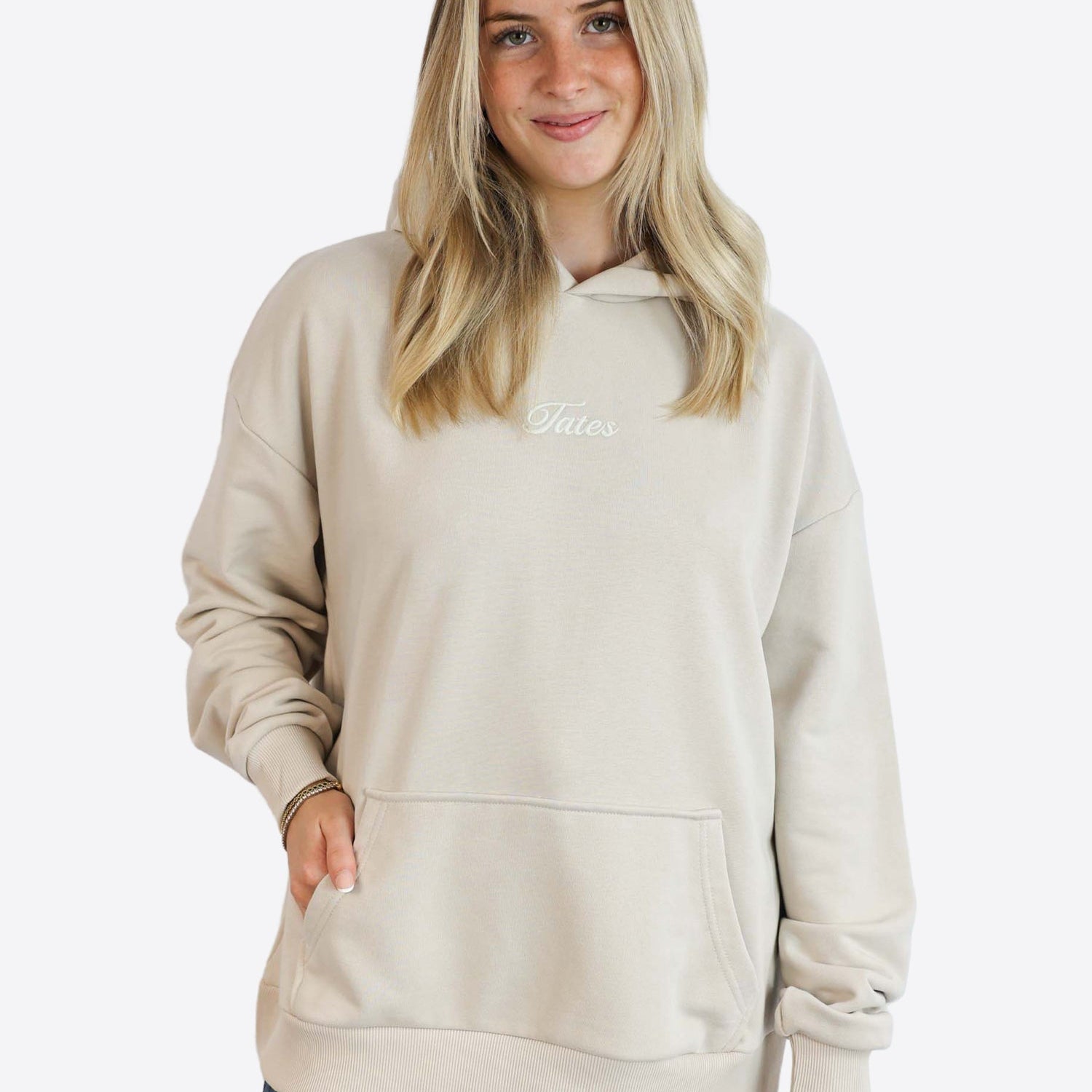 Original Light Wide Waistband Hoodie – Beige